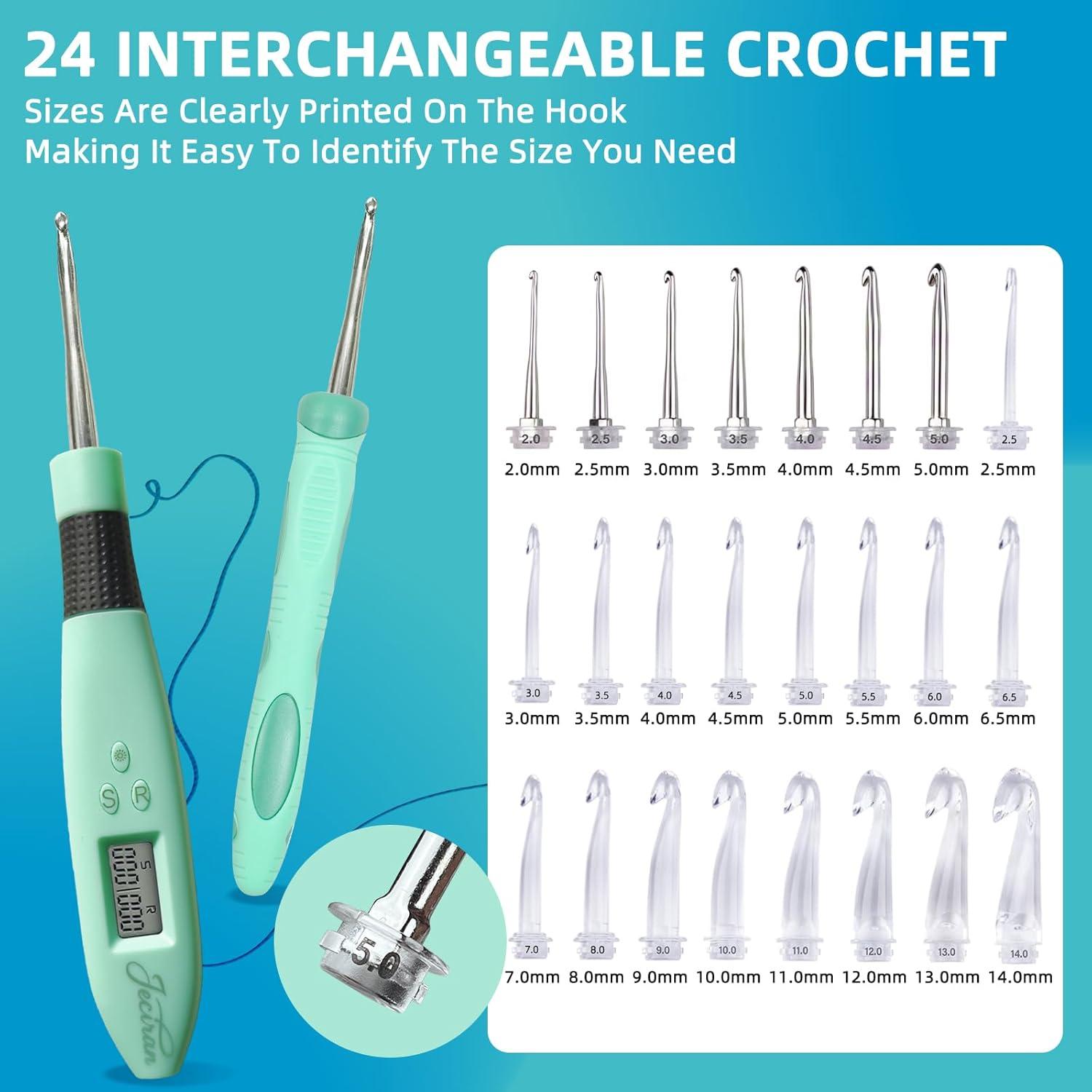 Juego de Ganchillos Iluminados Jeciran 24 en 1 con Contador