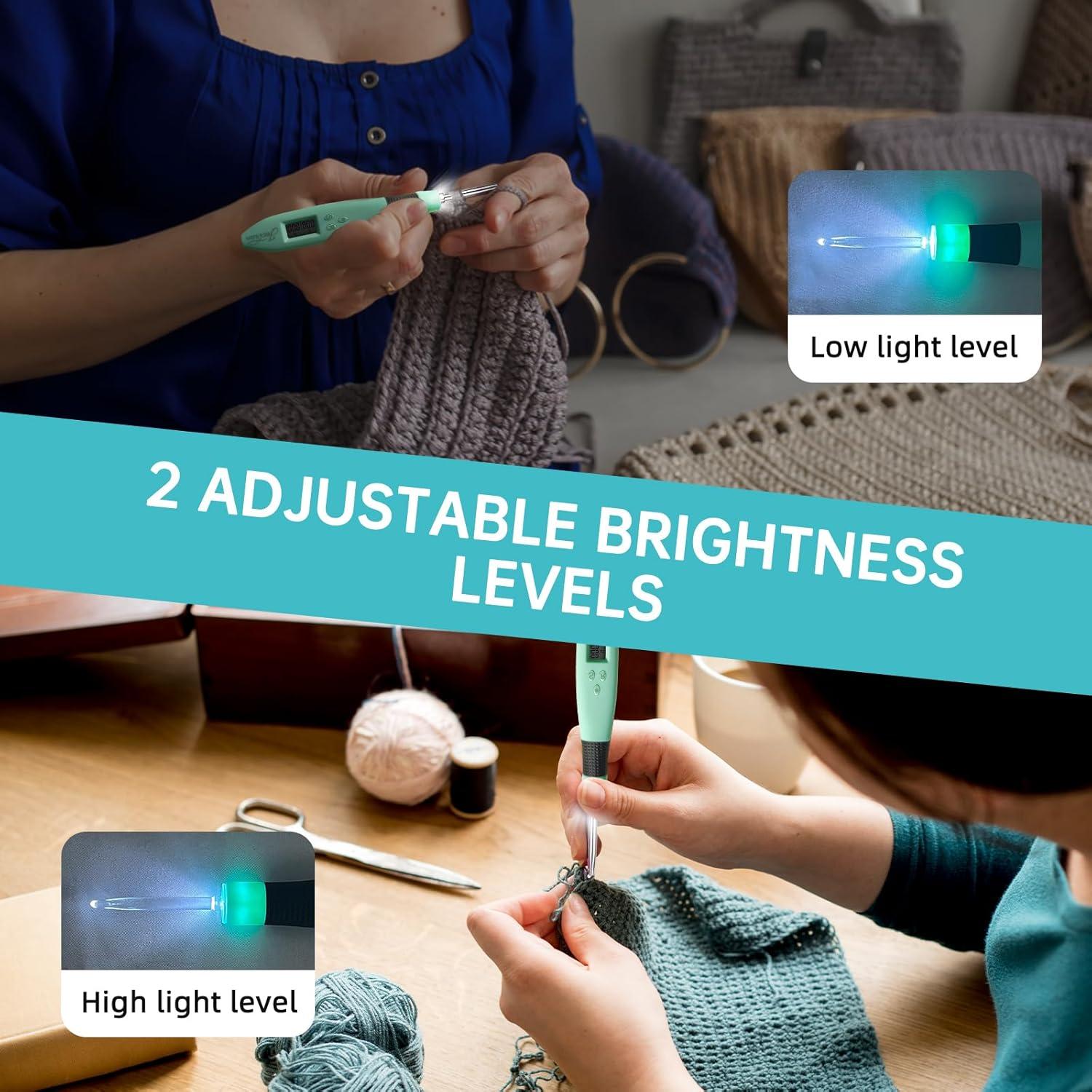 Juego de Ganchillos Iluminados Jeciran 24 en 1 con Contador