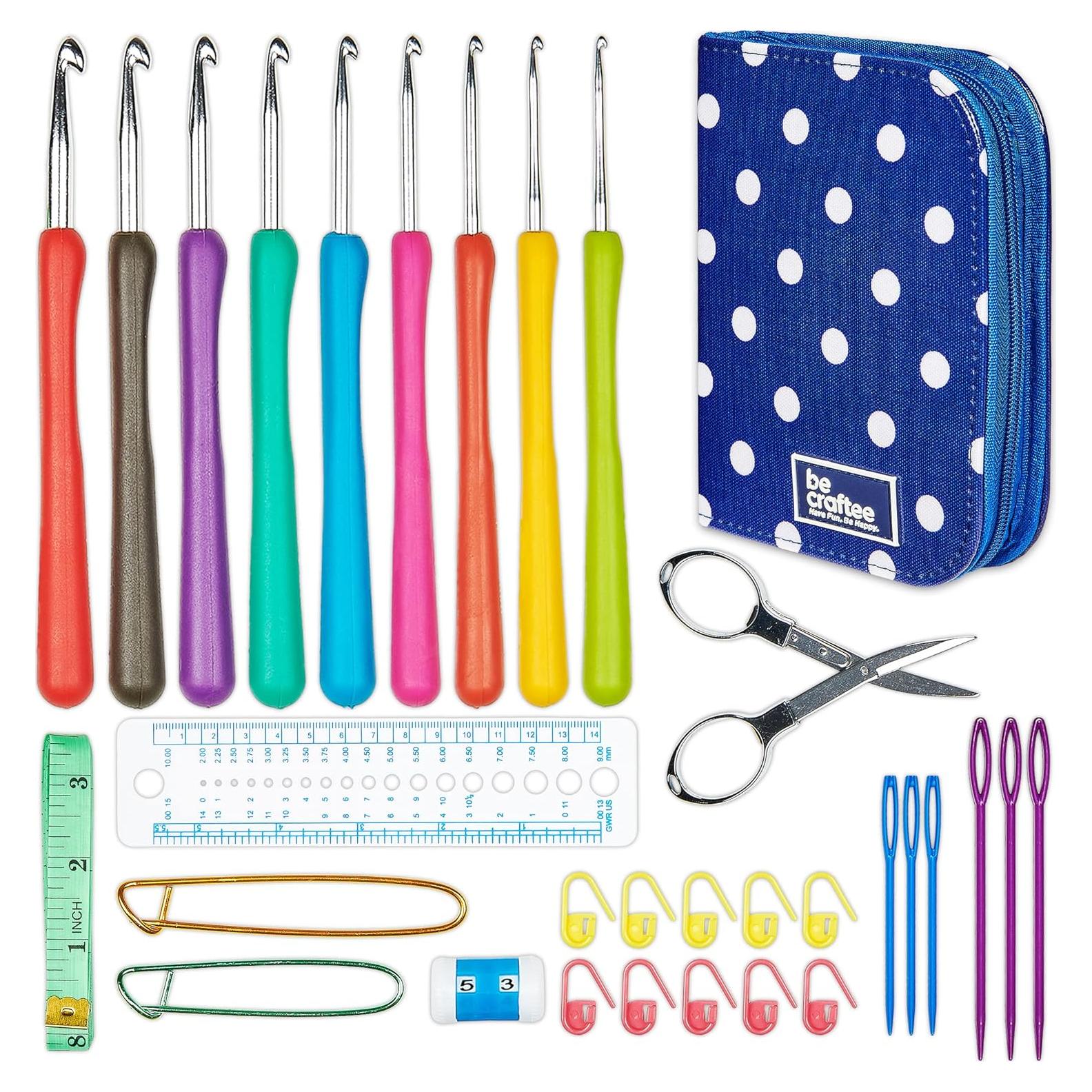Kit de Ganchillos BeCraftee - 31 Piezas Ergonómicas y Accesorios