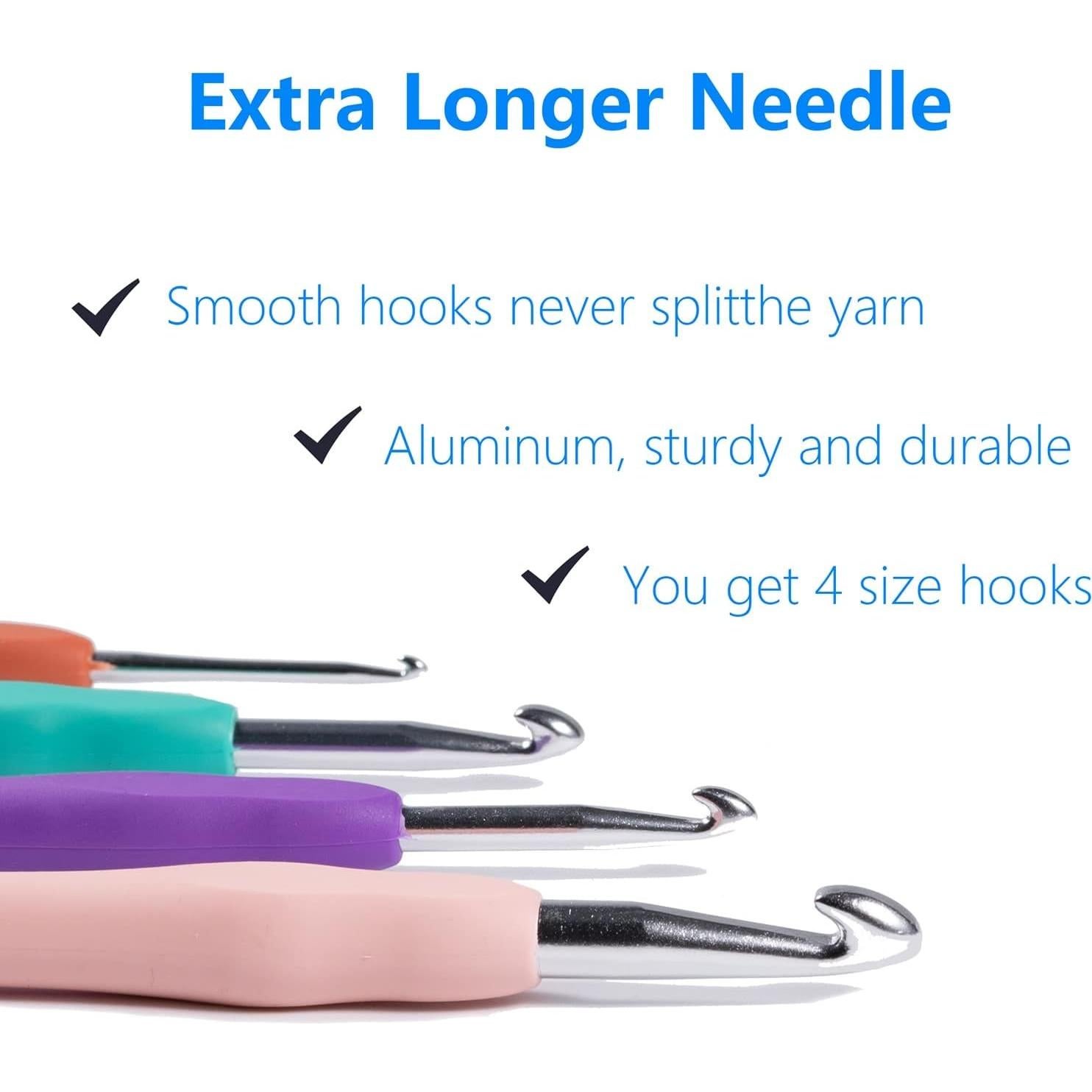 Juego de Ganchillos Ortarco 4 Piezas con Mango Ergonómico 2.5-8mm