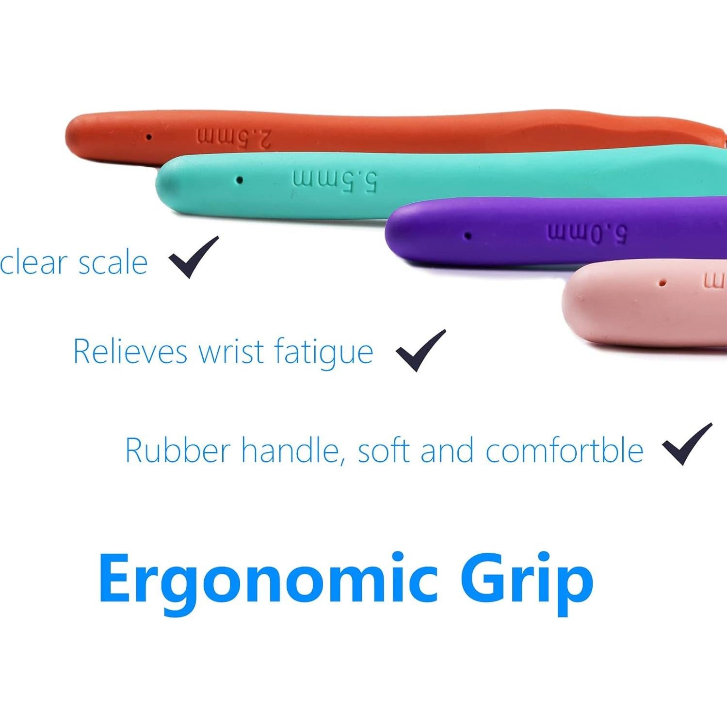 Juego de Ganchillos Ortarco 4 Piezas con Mango Ergonómico 2.5-8mm