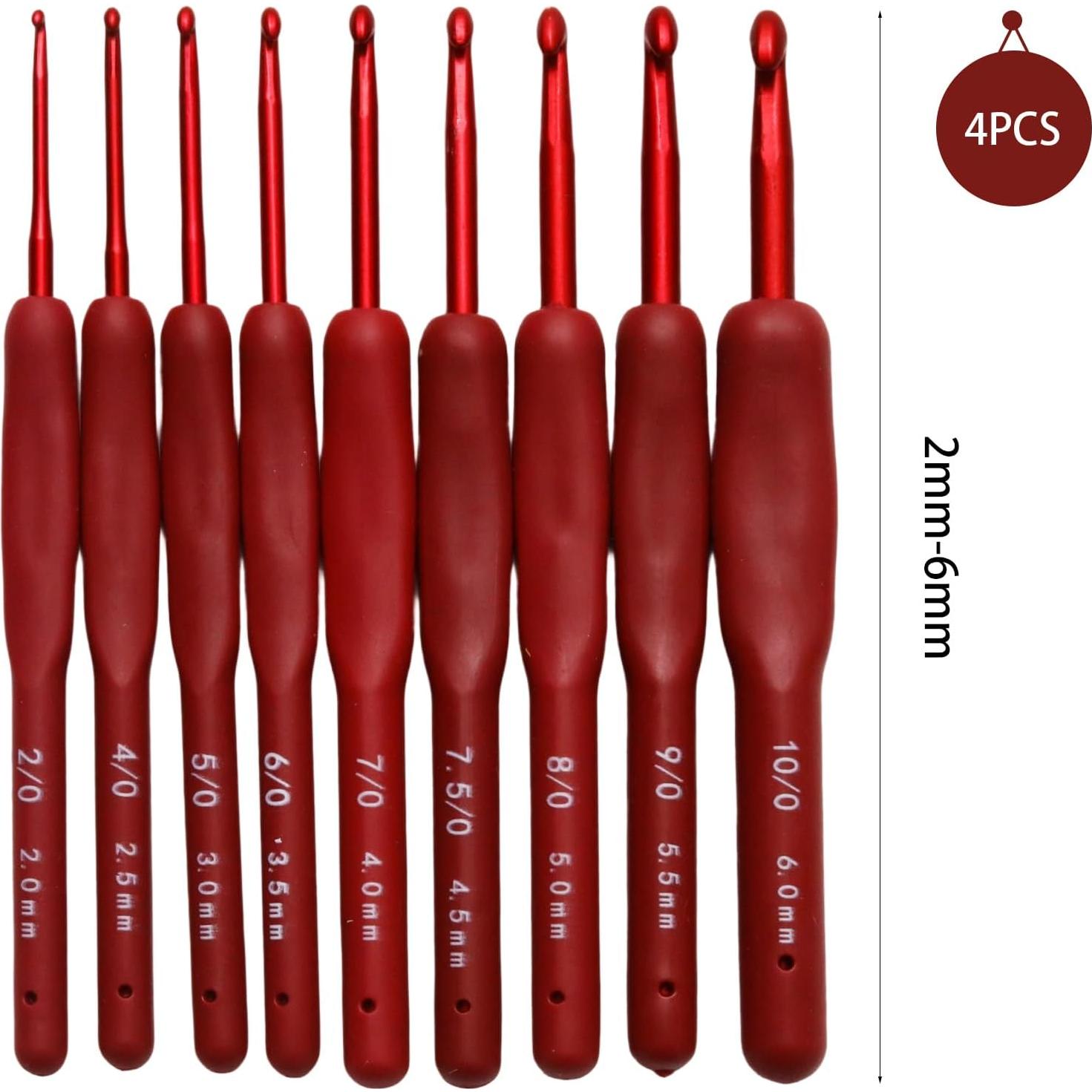 Juego de Ganchillos de Crochet Ergonomicos WINDAWNKE 9 Pcs