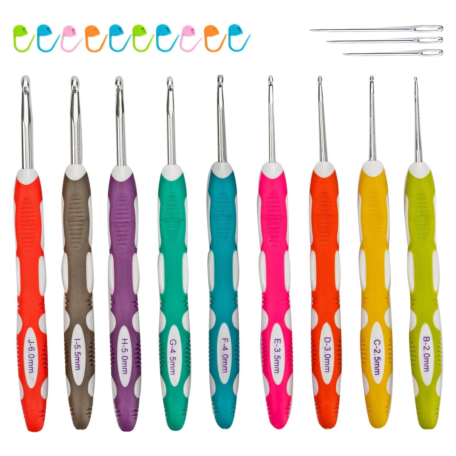 Juego de Ganchillos Ergonómicos Ryhiac 9 Piezas 2.0mm-6.0mm