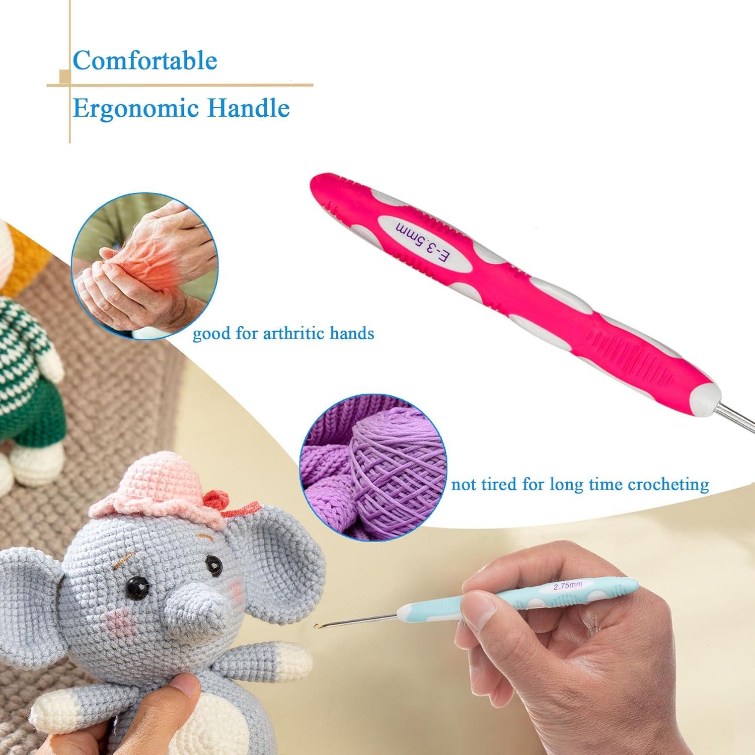 Juego de Ganchillos Ergonómicos Ryhiac 9 Piezas 2.0mm-6.0mm