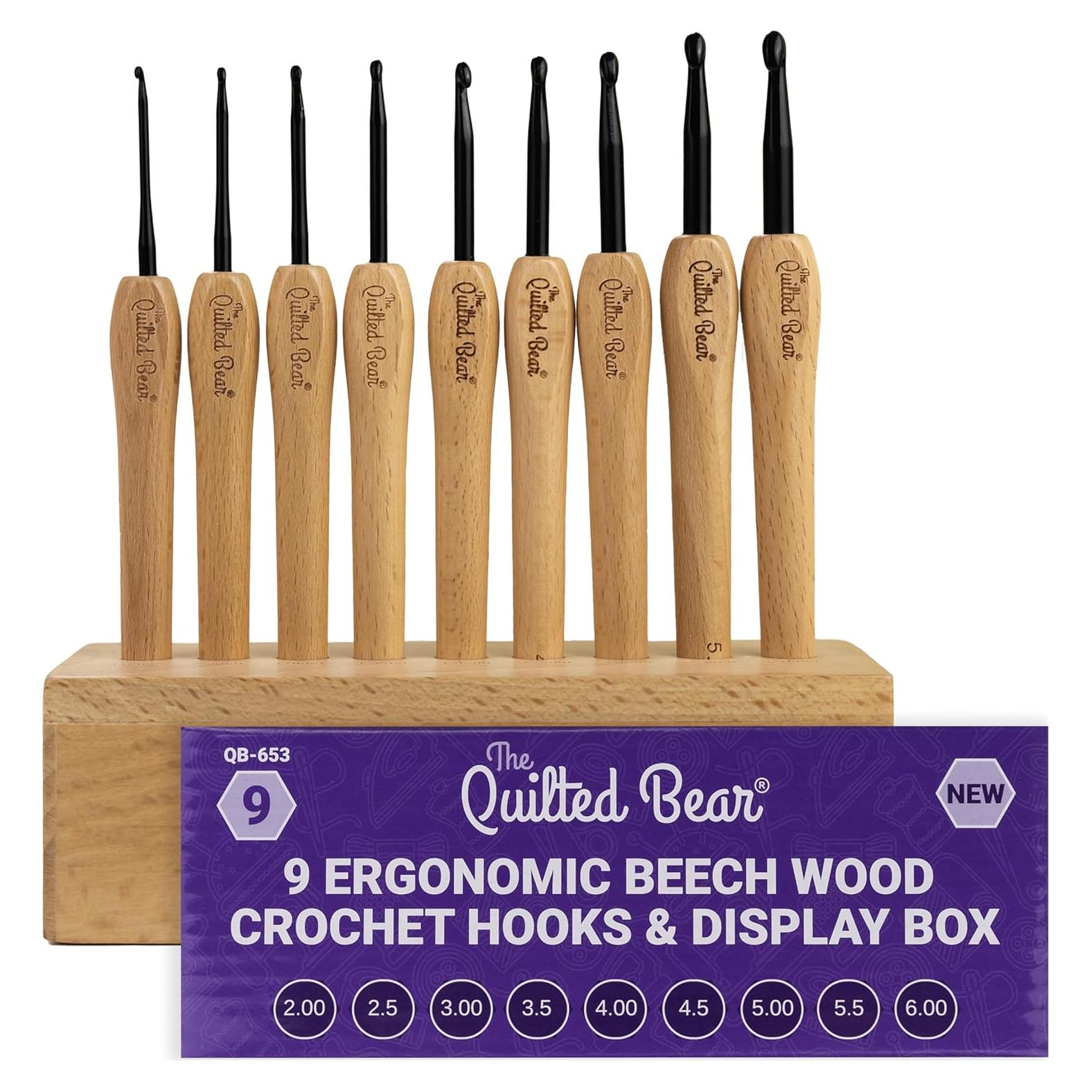 Juego de Ganchillos de Madera The Quilted Bear - Set de 9