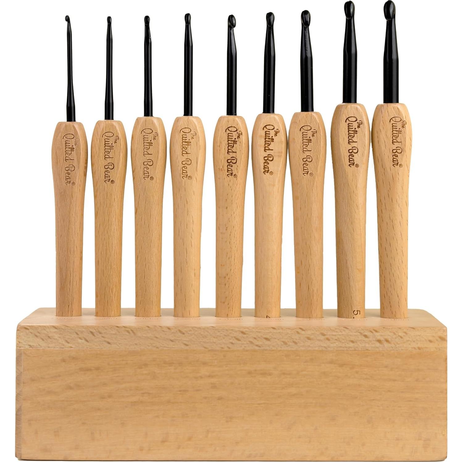 Juego de Ganchillos de Madera The Quilted Bear - Set de 9