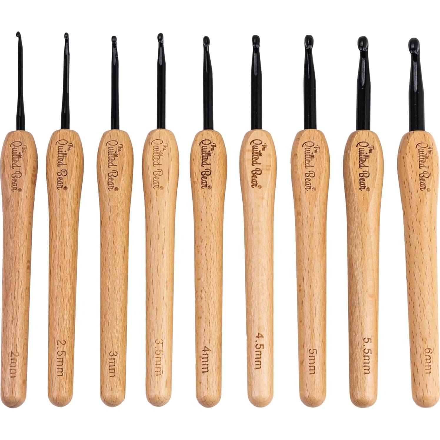 Juego de Ganchillos de Madera The Quilted Bear - Set de 9