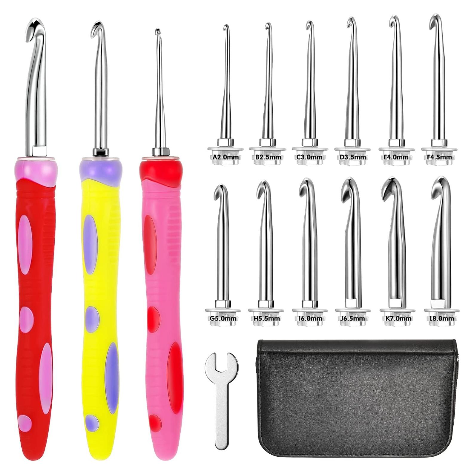 Juego de Ganchillos Intercambiables WILLBOND 12 Tamaños 2-8 mm