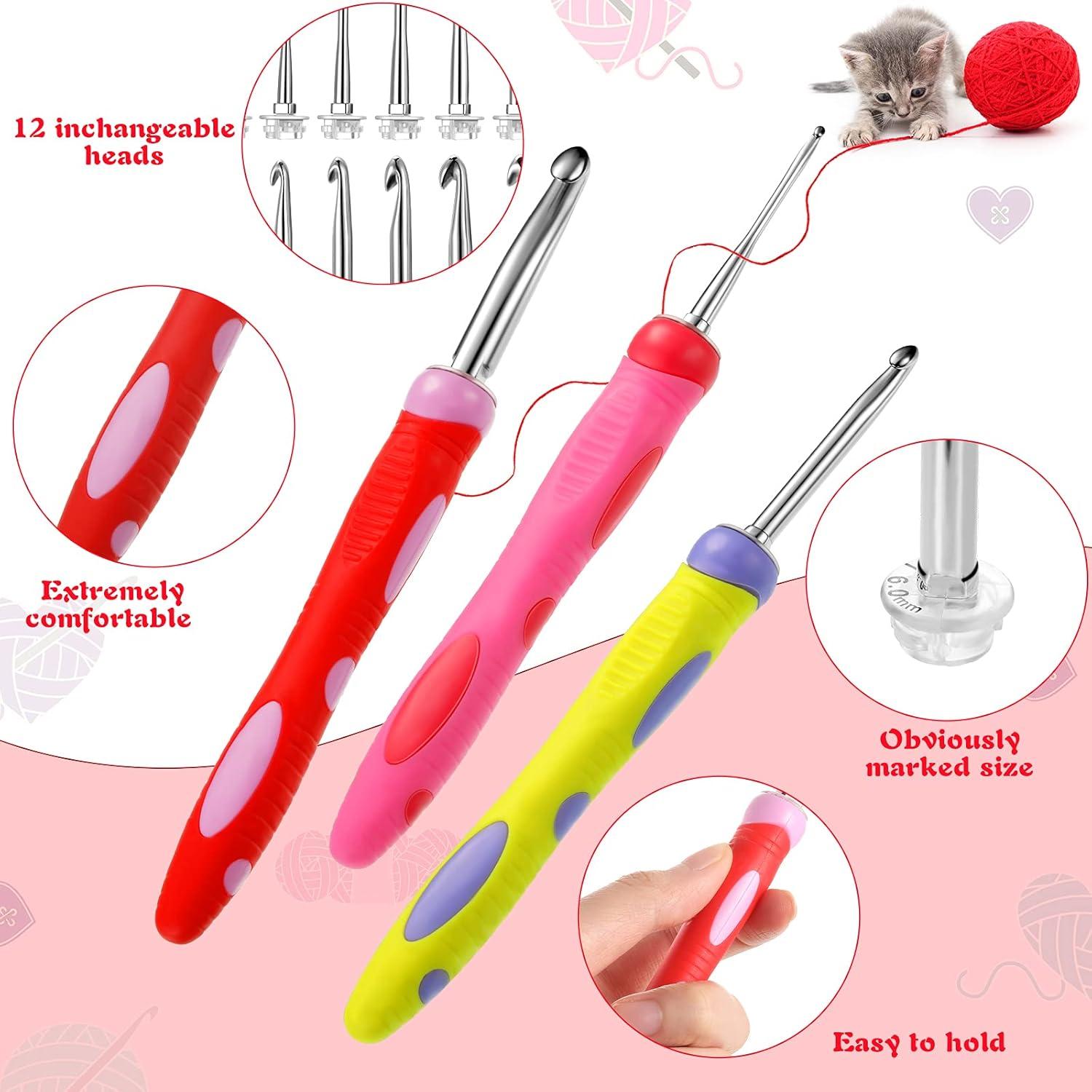 Juego de Ganchillos Intercambiables WILLBOND 12 Tamaños 2-8 mm