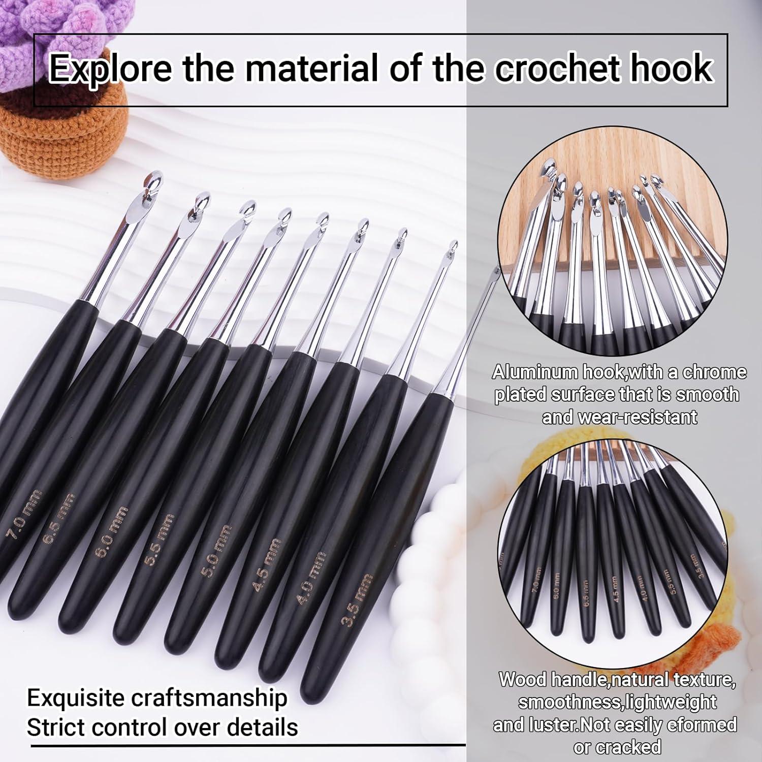 Juego de Ganchos de Crochet Hobekoee 9 Piezas 3.5mm a 8mm