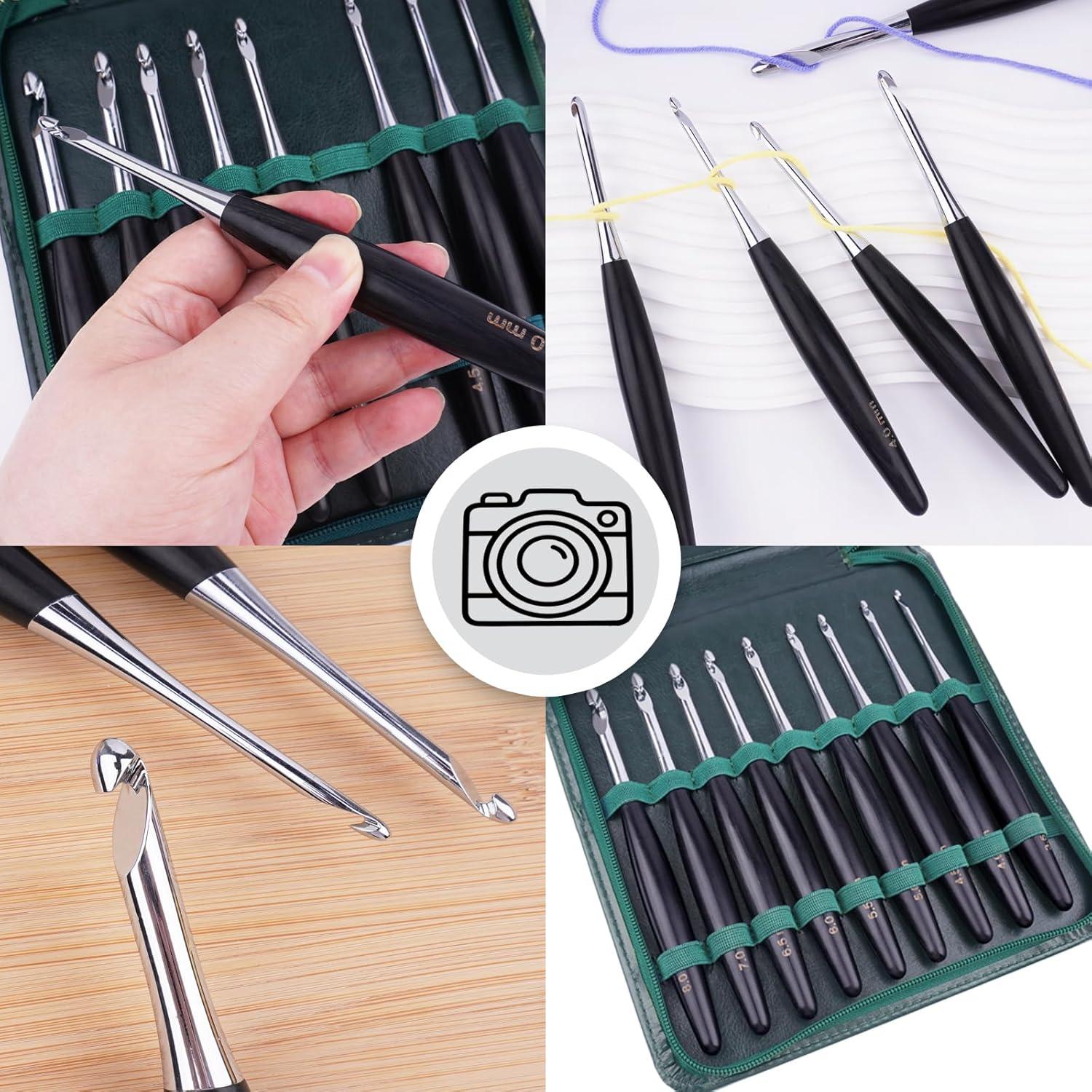 Juego de Ganchos de Crochet Hobekoee 9 Piezas 3.5mm a 8mm