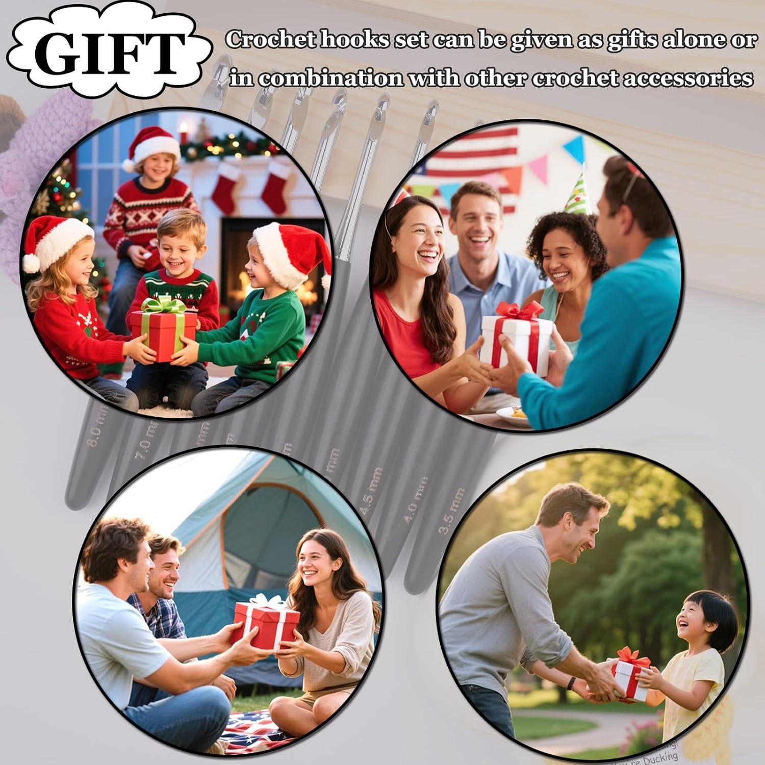 Juego de Ganchos de Crochet Hobekoee 9 Piezas 3.5mm a 8mm