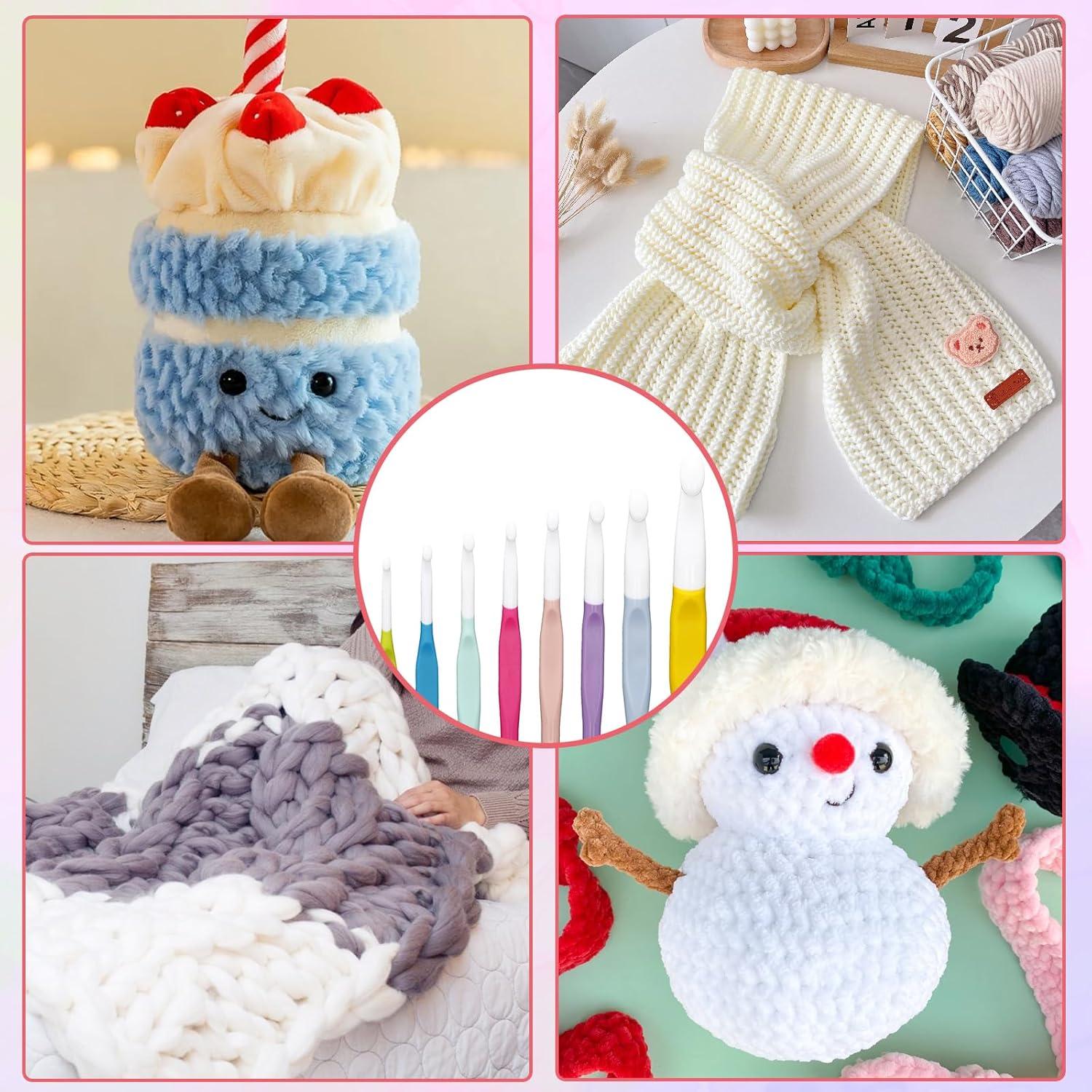 Juego de Ganchillos Grandes Rowbaty 8 PZS Ergonómicos 6-20mm