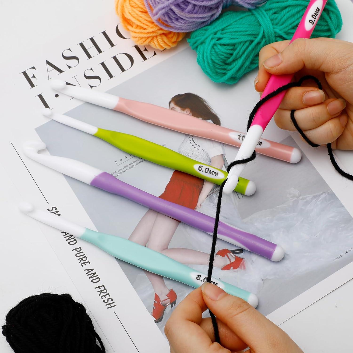 Juego de Ganchillos Grandes Rowbaty 8 PZS Ergonómicos 6-20mm