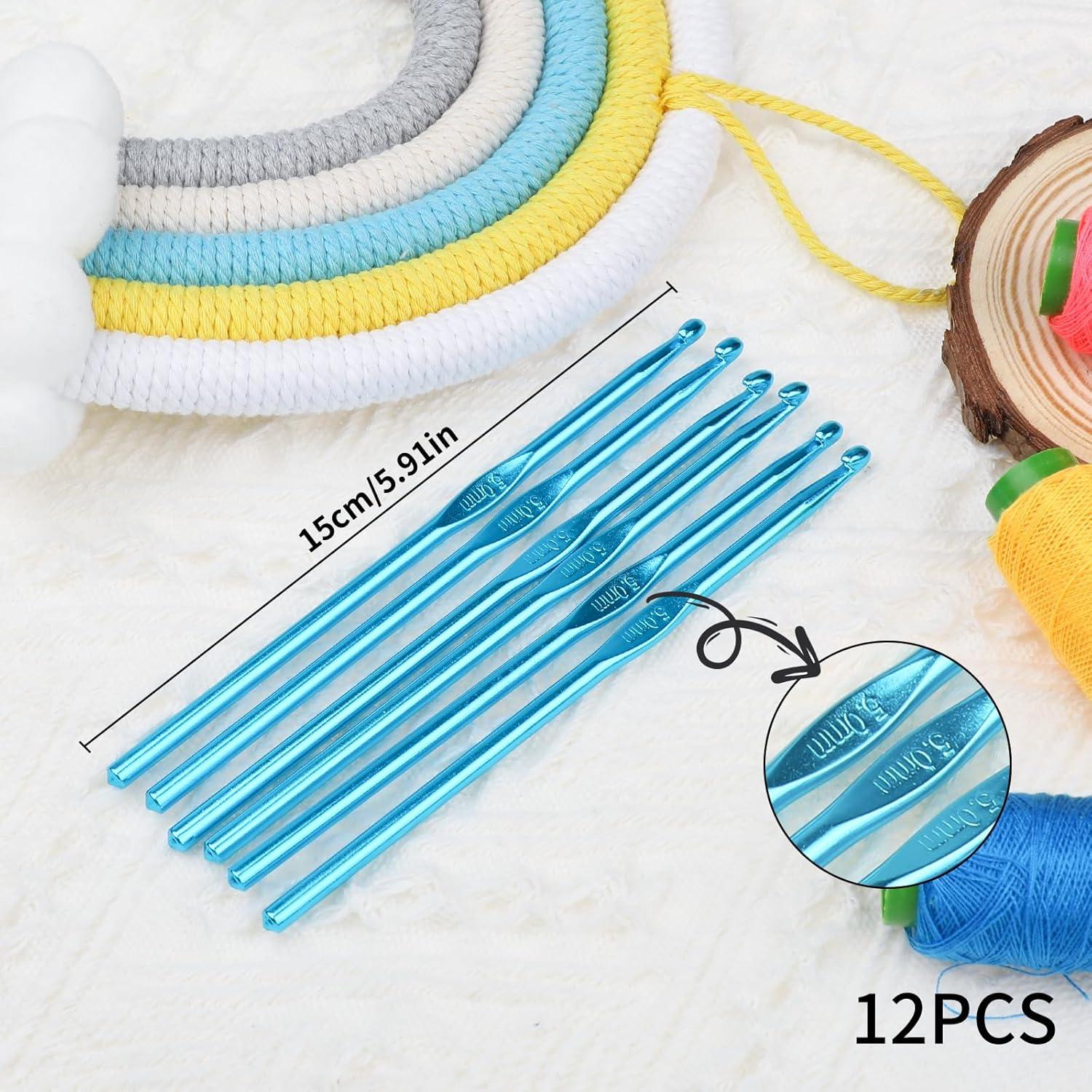 Juego de Ganchos de Crochet Abeillo 12PCS 5mm Aluminio