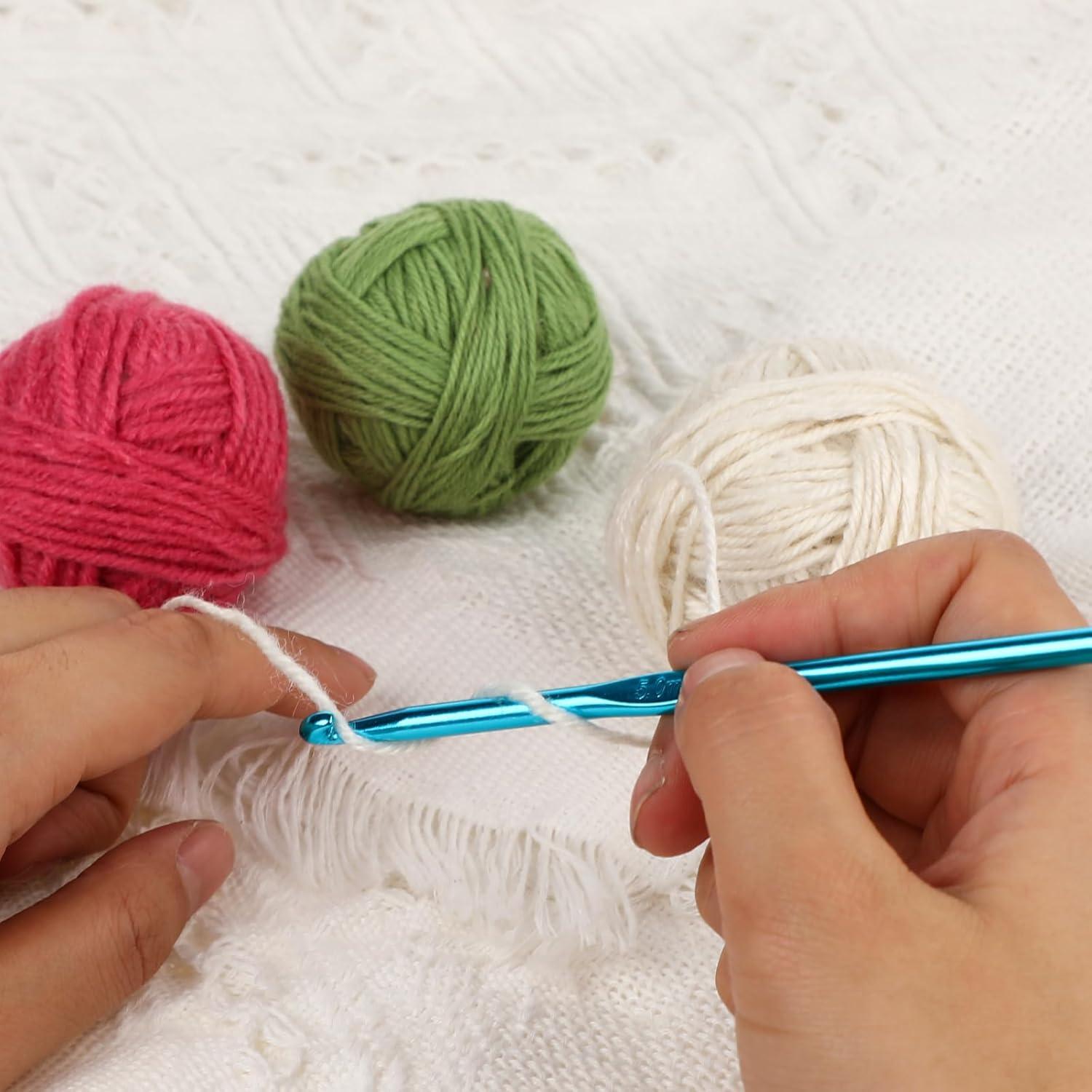 Juego de Ganchos de Crochet Abeillo 12PCS 5mm Aluminio