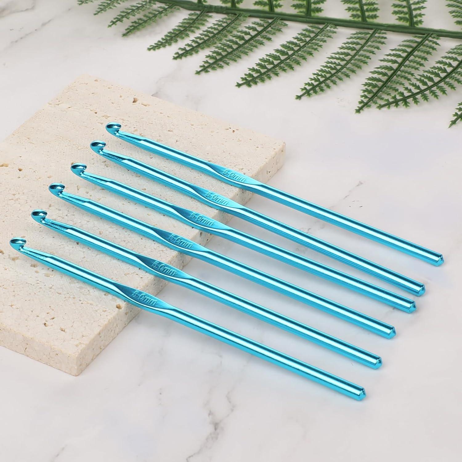 Juego de Ganchos de Crochet Abeillo 12PCS 5mm Aluminio