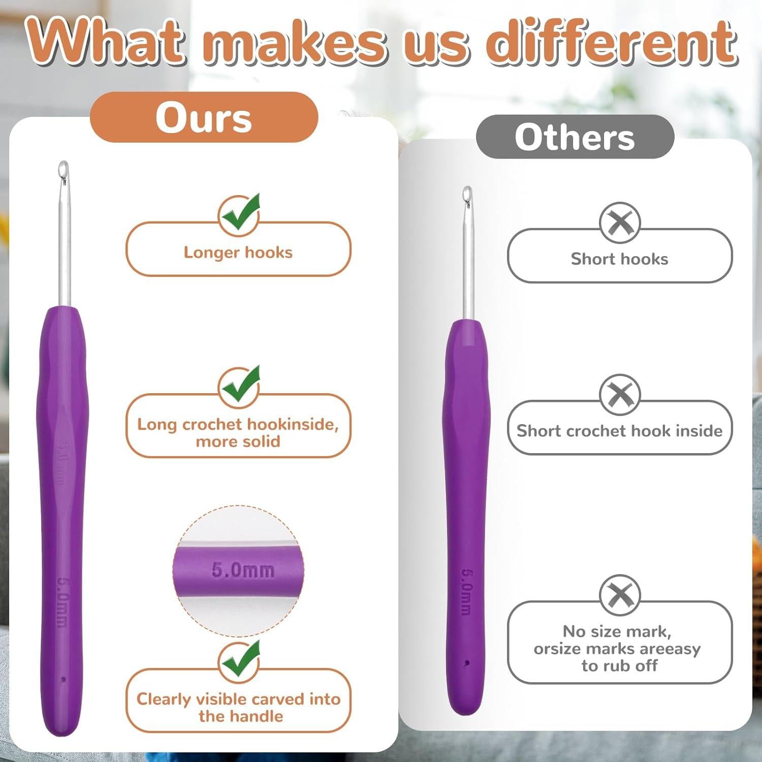 Kit de Ganchillos Ergonómicos 58 Piezas GANBDONGH