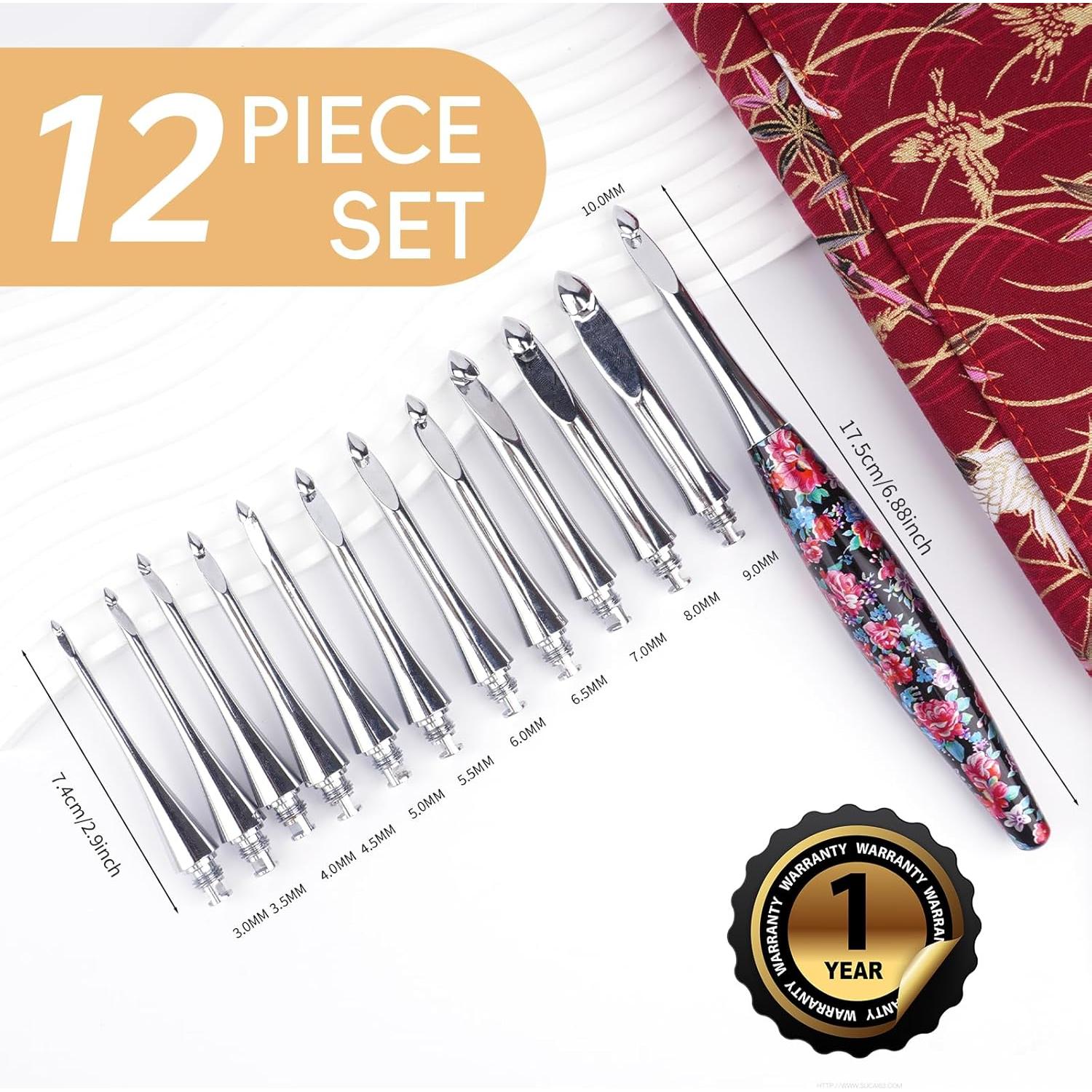 Juego de Ganchillos Intercambiables Weabetfu 3mm-10mm Ergonómico