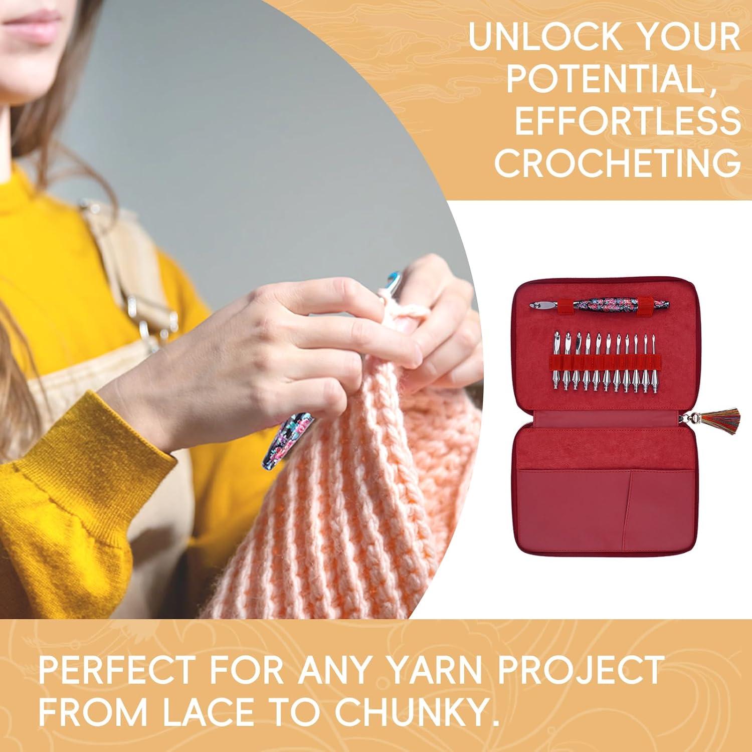 Juego de Ganchillos Intercambiables Weabetfu 3mm-10mm Ergonómico