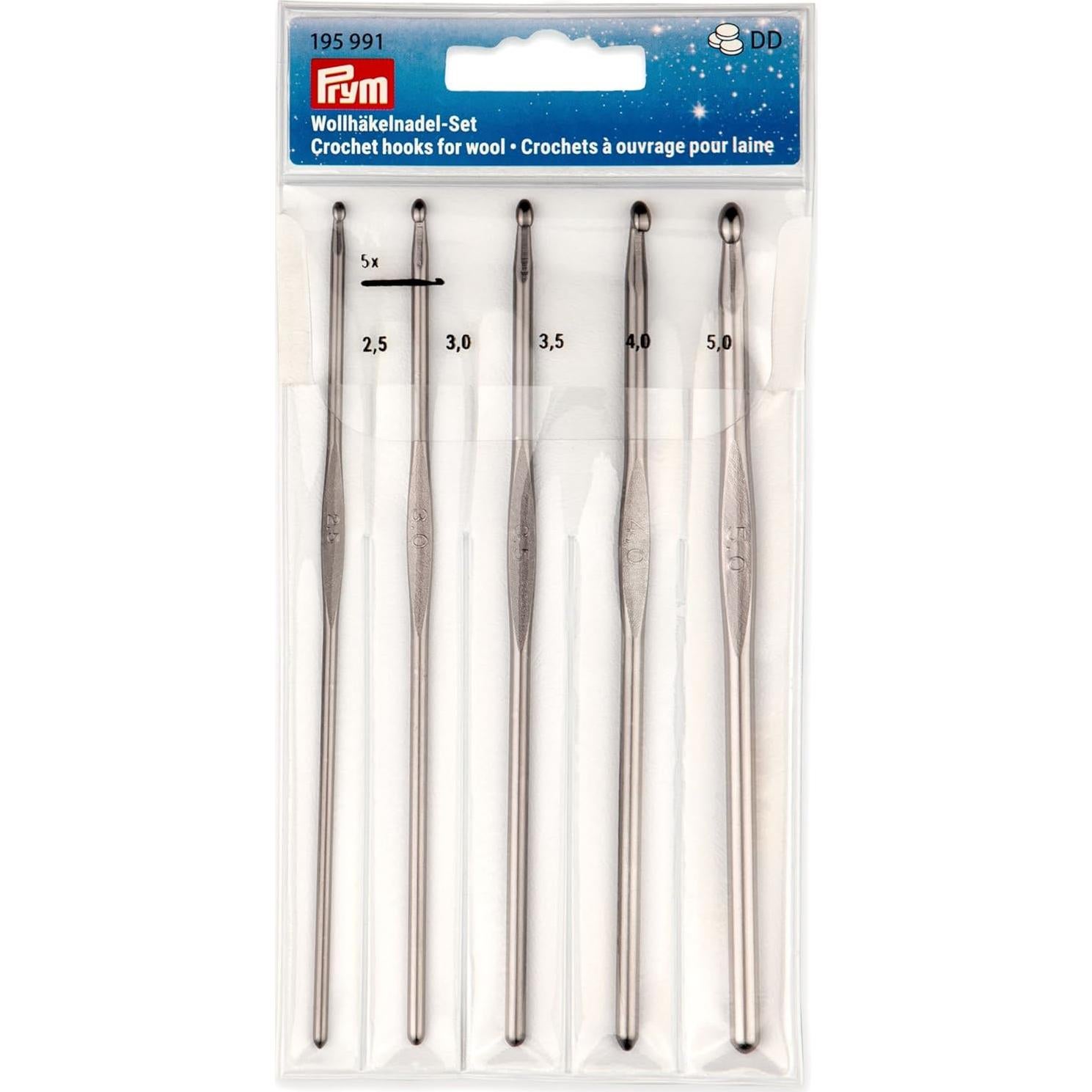 Juego de Ganchillos Prym Gunmetal 2.5 a 5 mm - 5 Piezas