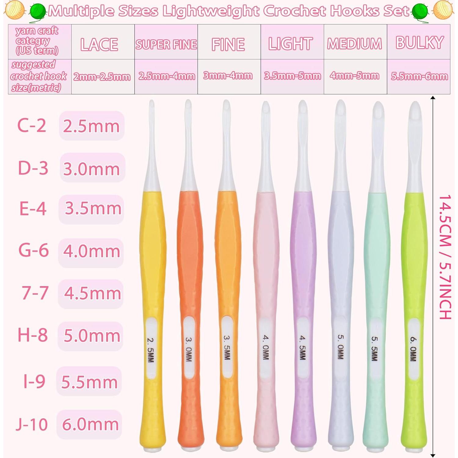 Juego de Ganchillos Ergonomicos Katech 8 Pcs 2.5mm-6mm