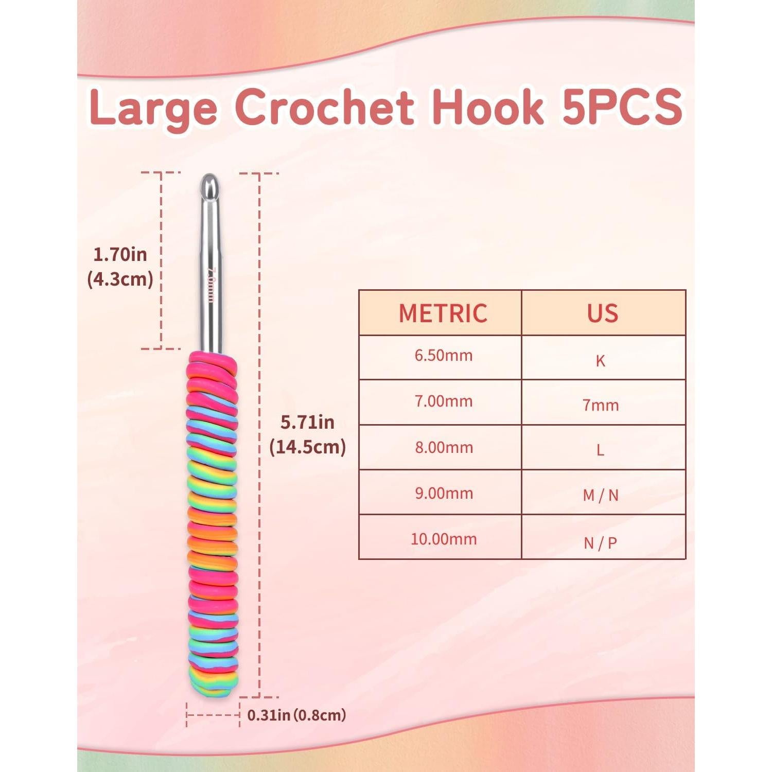 Juego de Ganchillos Grandes Coopay 6.5-10mm Antideslizante
