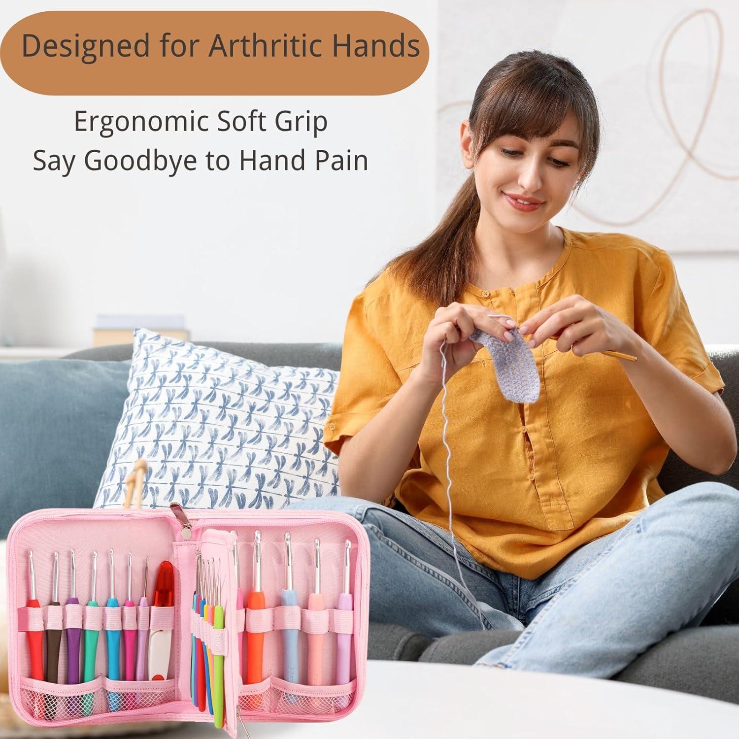 Juego de Ganchillos Ergonómicos Blingcute 50 Piezas 0.6-8mm