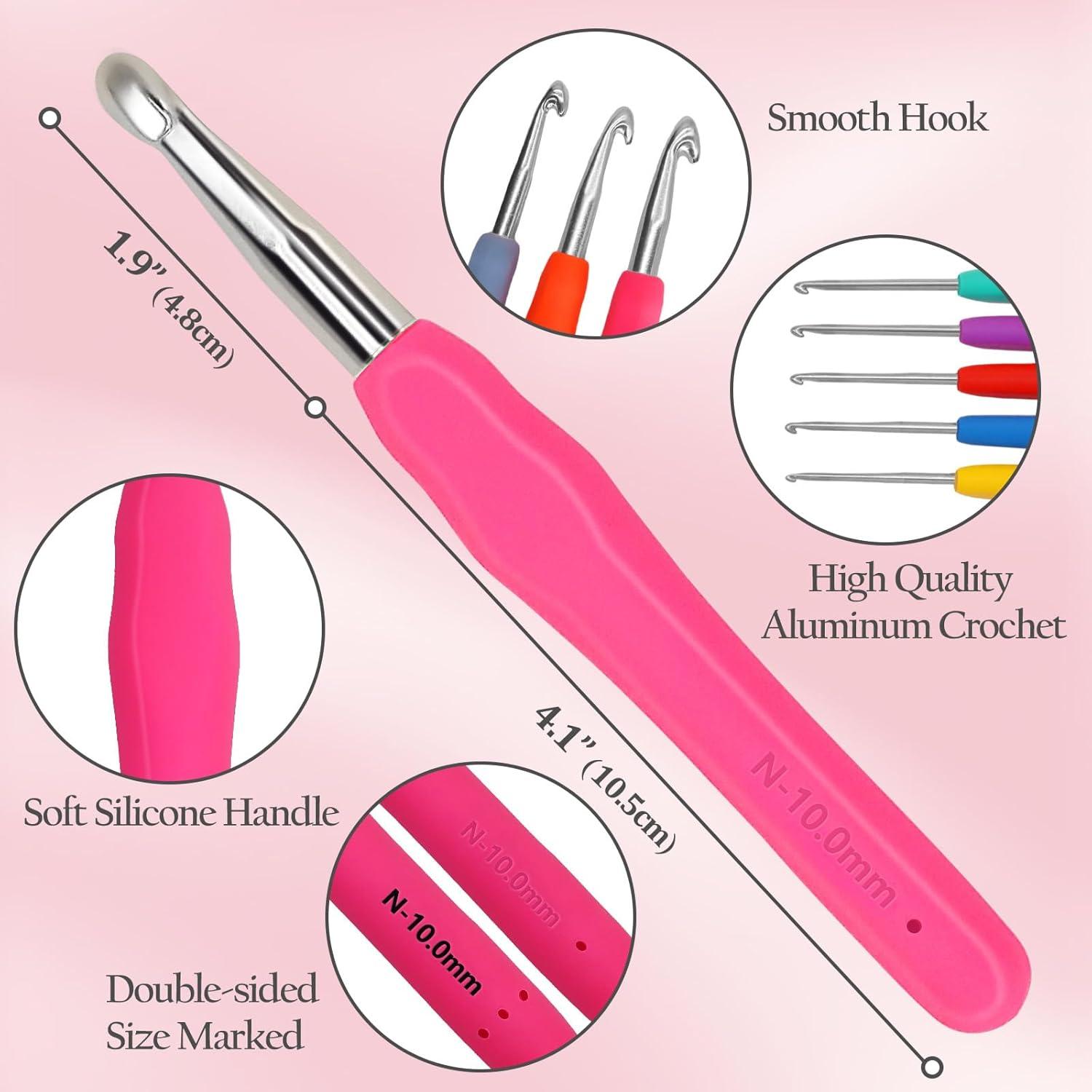 Juego de Ganchillos Ergonómicos Blingcute 50 Piezas 0.6-8mm