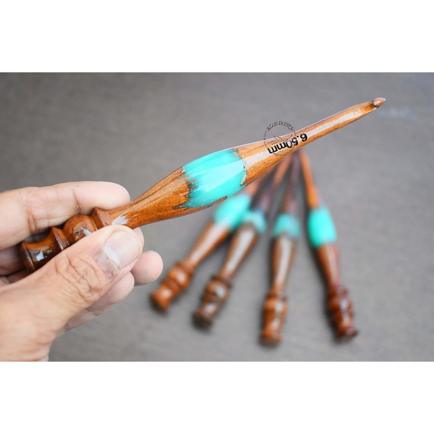 Juego de Ganchos de Crochet Azul Holandesa 5 Piezas 4.5-6.5mm