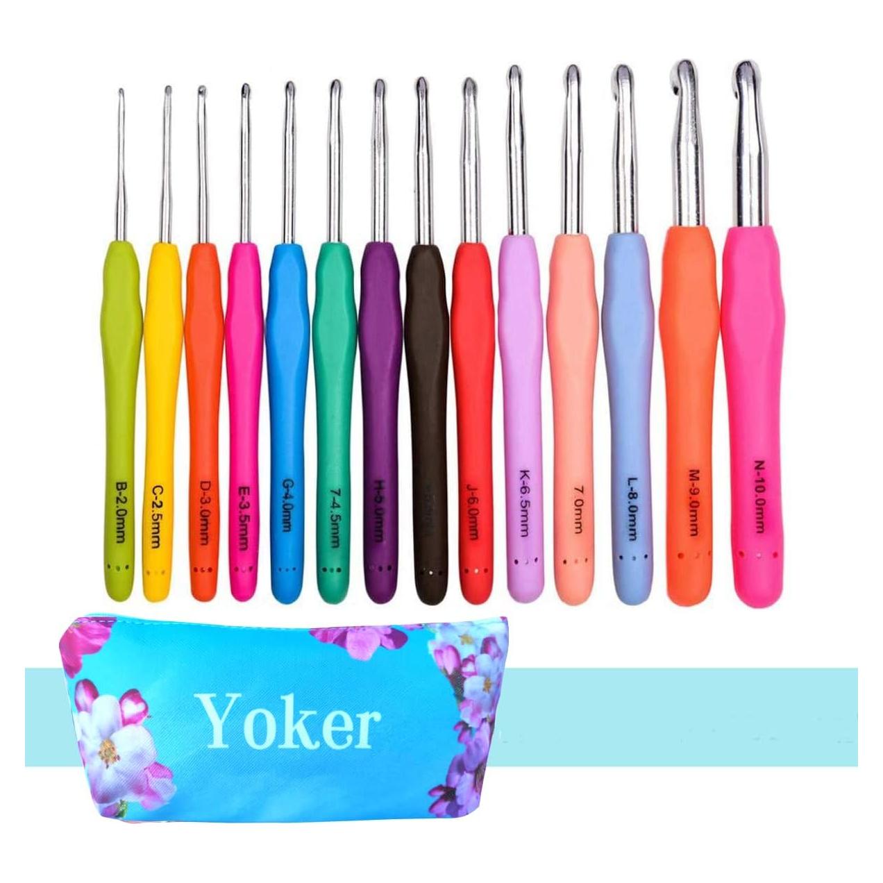 Juego de Agujas de Ganchillo YOKER 14 Tamaños Ergonomicas