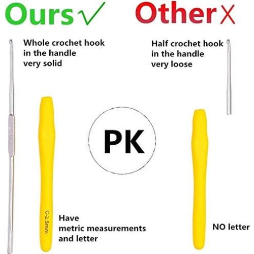 Juego de Agujas de Ganchillo YOKER 14 Tamaños Ergonomicas