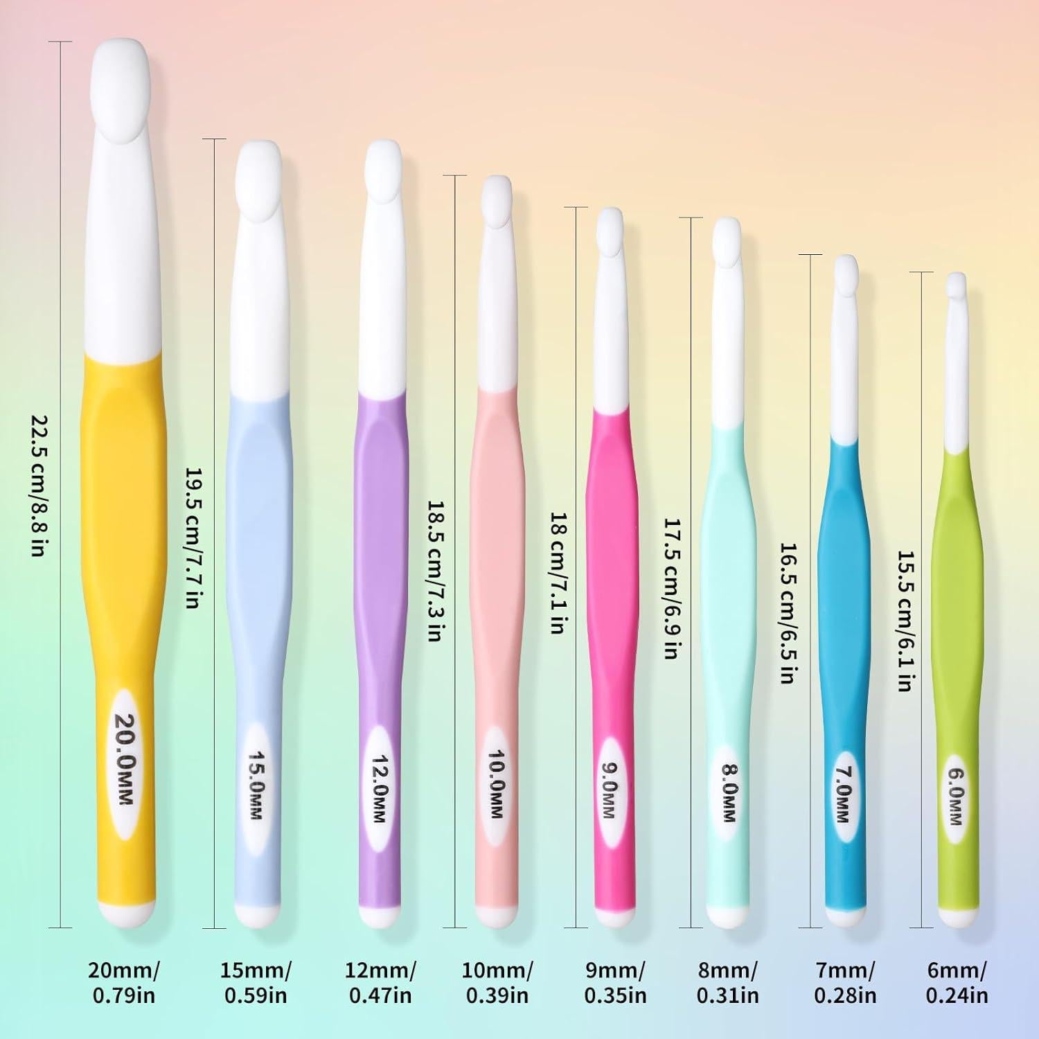 Set de Ganchos de Crochet Ergonómicos Froggod - 8 Tamaños