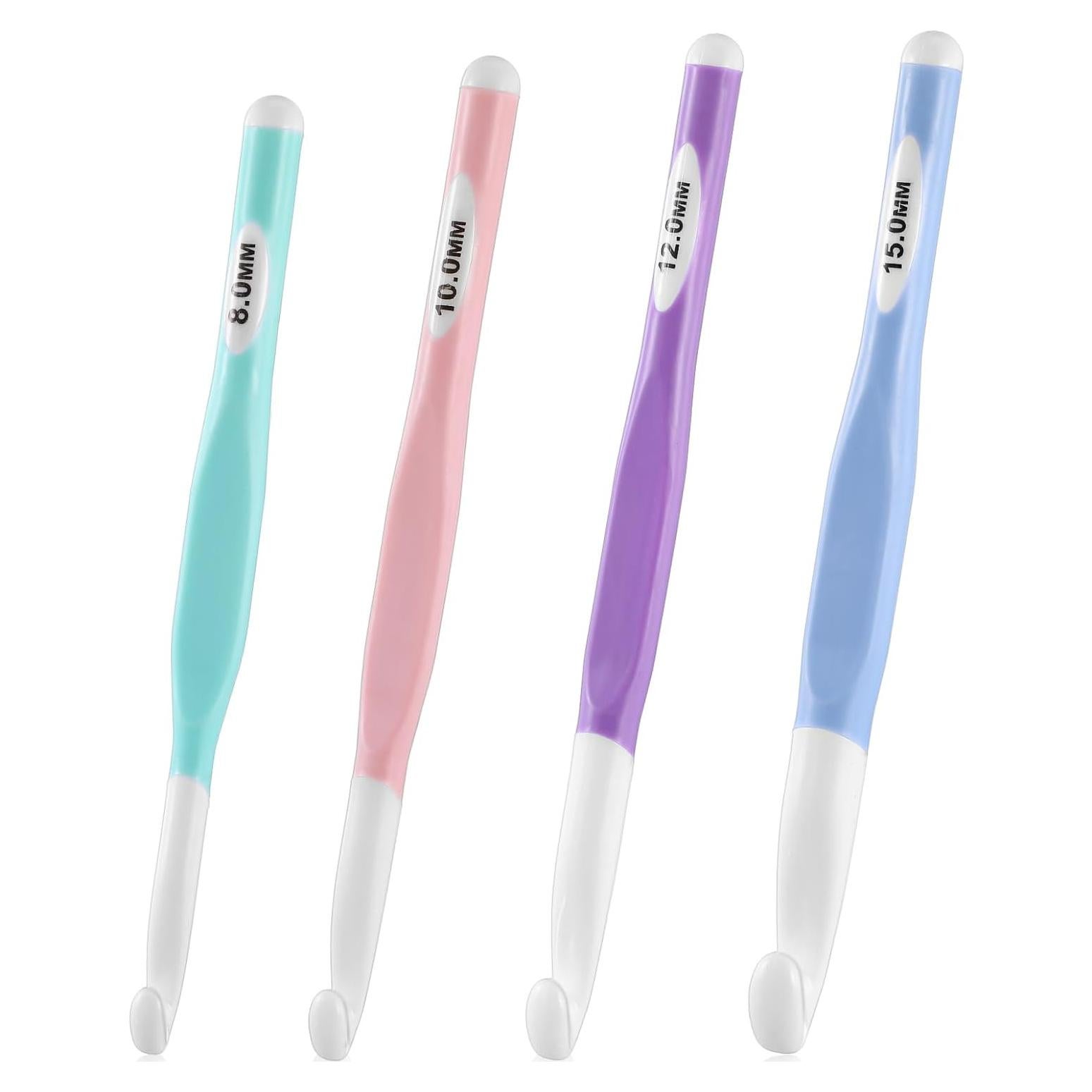 Set de 4 Ganchos de Crochet Larrel 8mm a 15mm con Mango Ergonómico