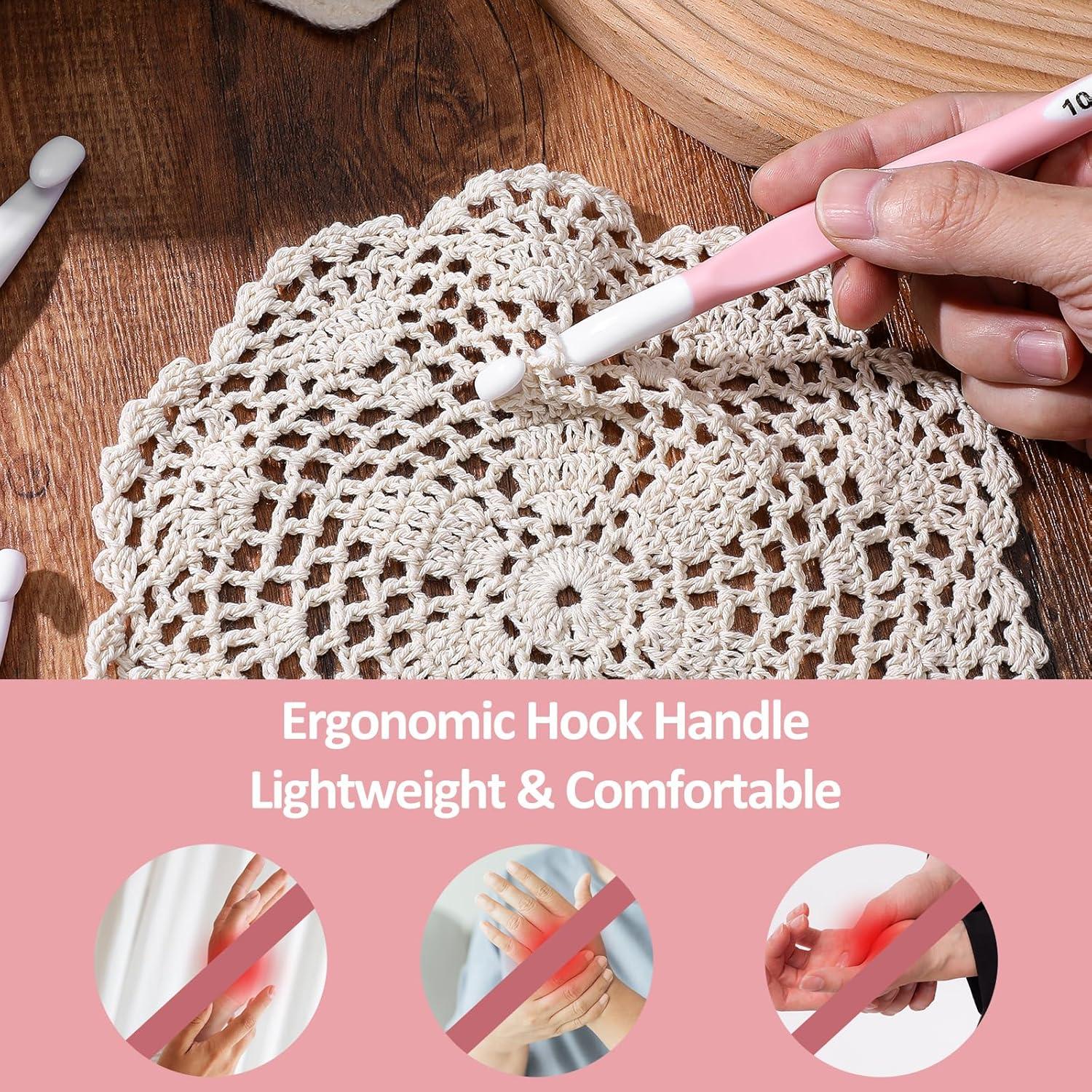 Set de 4 Ganchos de Crochet Larrel 8mm a 15mm con Mango Ergonómico