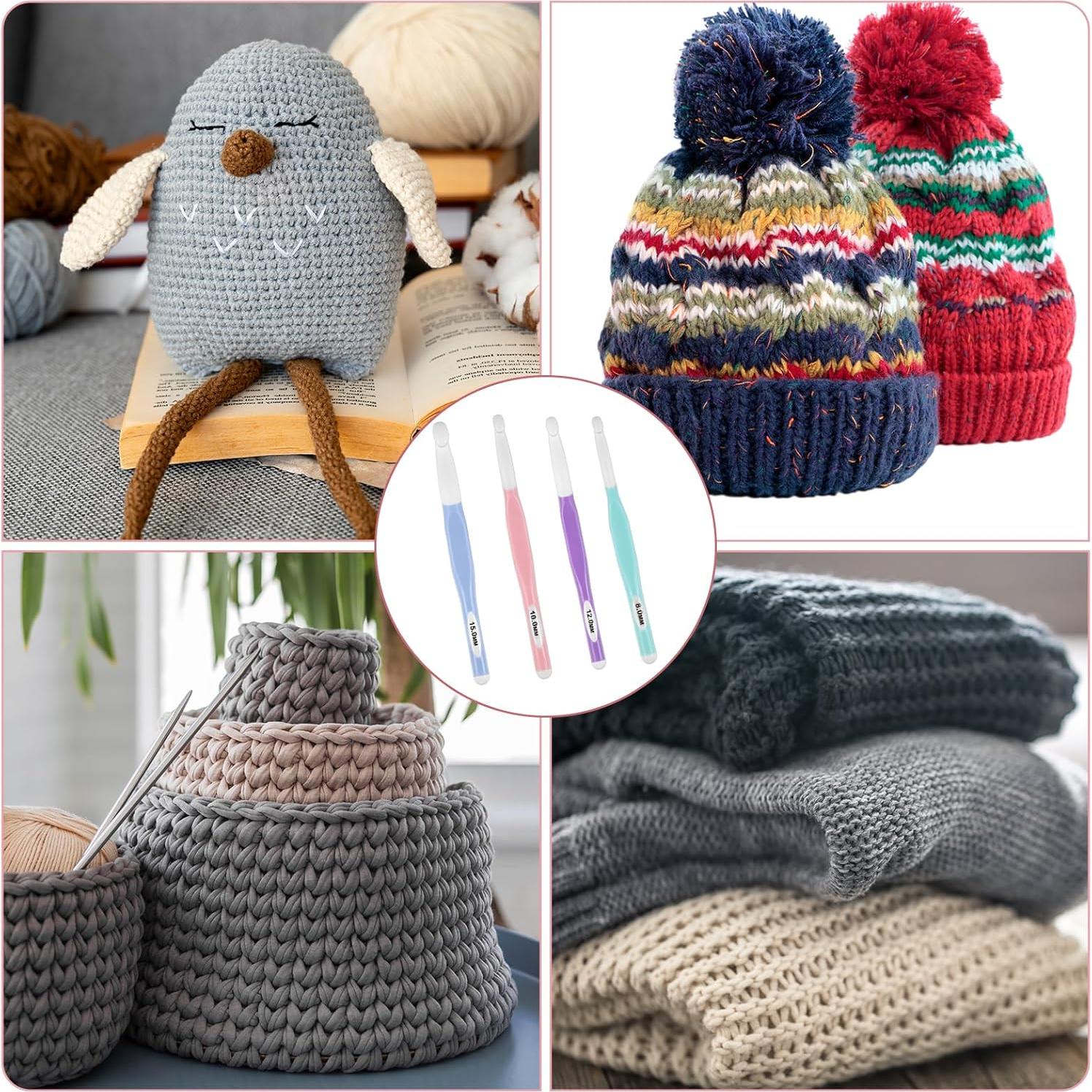 Set de 4 Ganchos de Crochet Larrel 8mm a 15mm con Mango Ergonómico