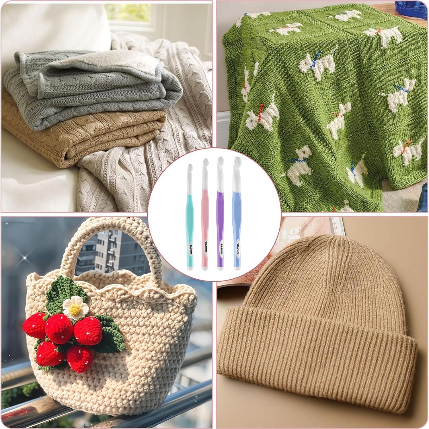 Set de 4 Ganchos de Crochet Larrel 8mm a 15mm con Mango Ergonómico