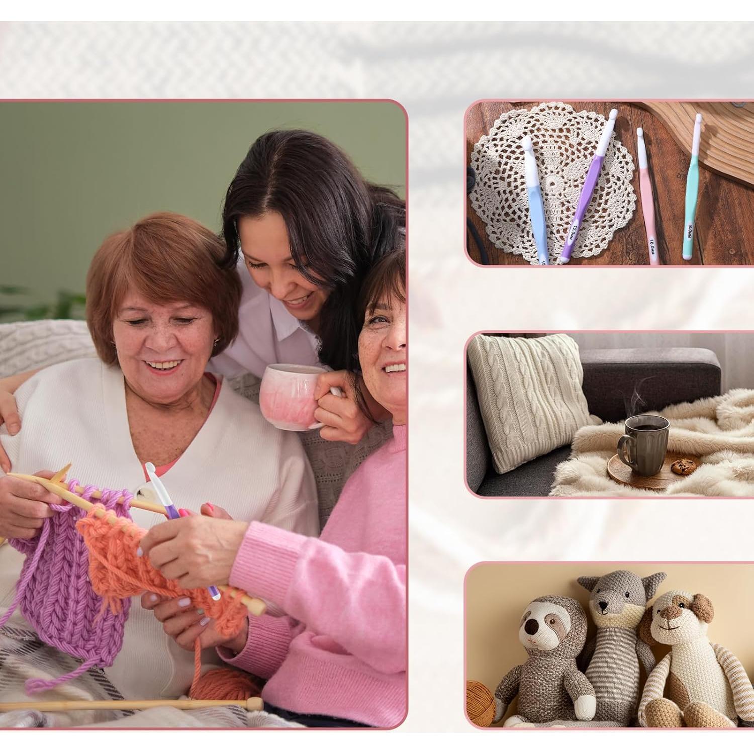 Set de 4 Ganchos de Crochet Larrel 8mm a 15mm con Mango Ergonómico