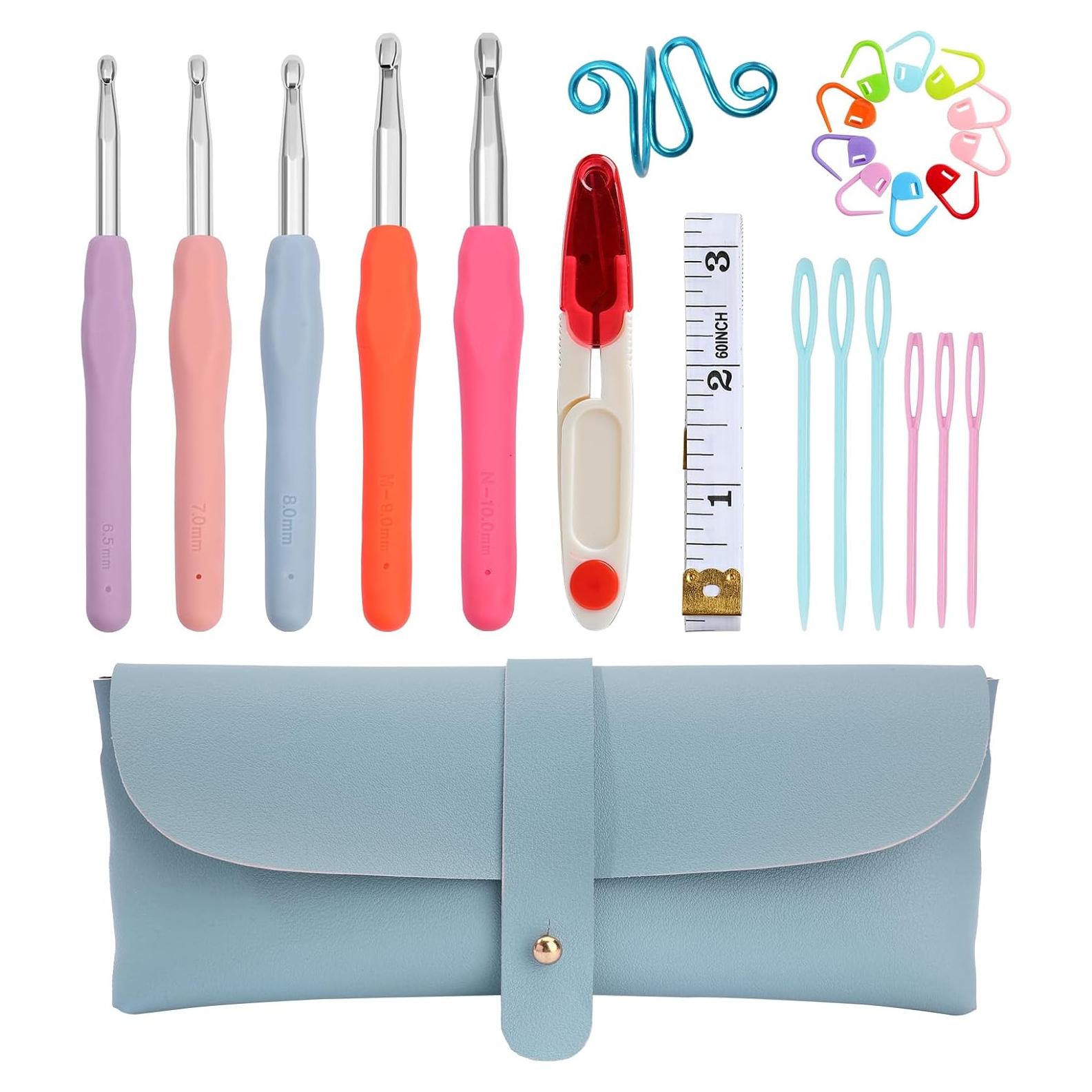 Kit de Ganchillos Ergonómicos KOKNIT 6.5 a 10 mm con Estuche