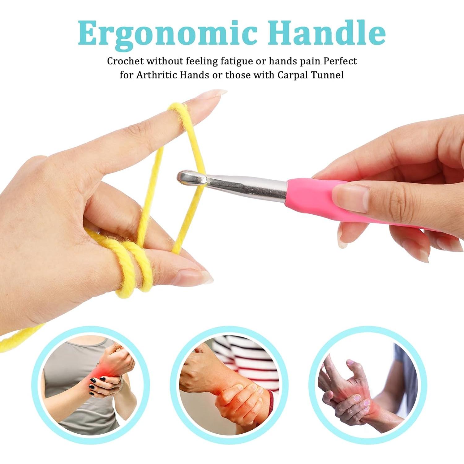 Kit de Ganchillos Ergonómicos KOKNIT 6.5 a 10 mm con Estuche