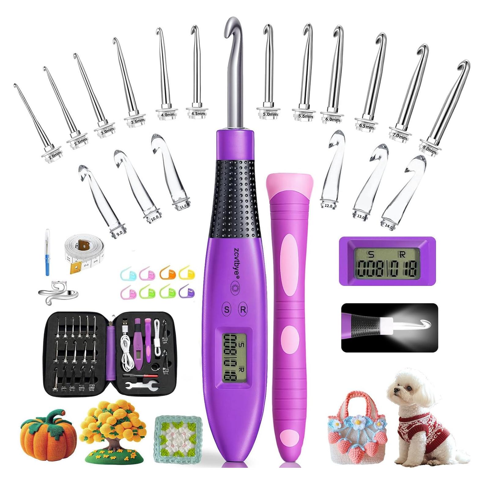 Juego de Ganchillos Iluminados Zcvtbye - 18 Tamaños Ergonomicos