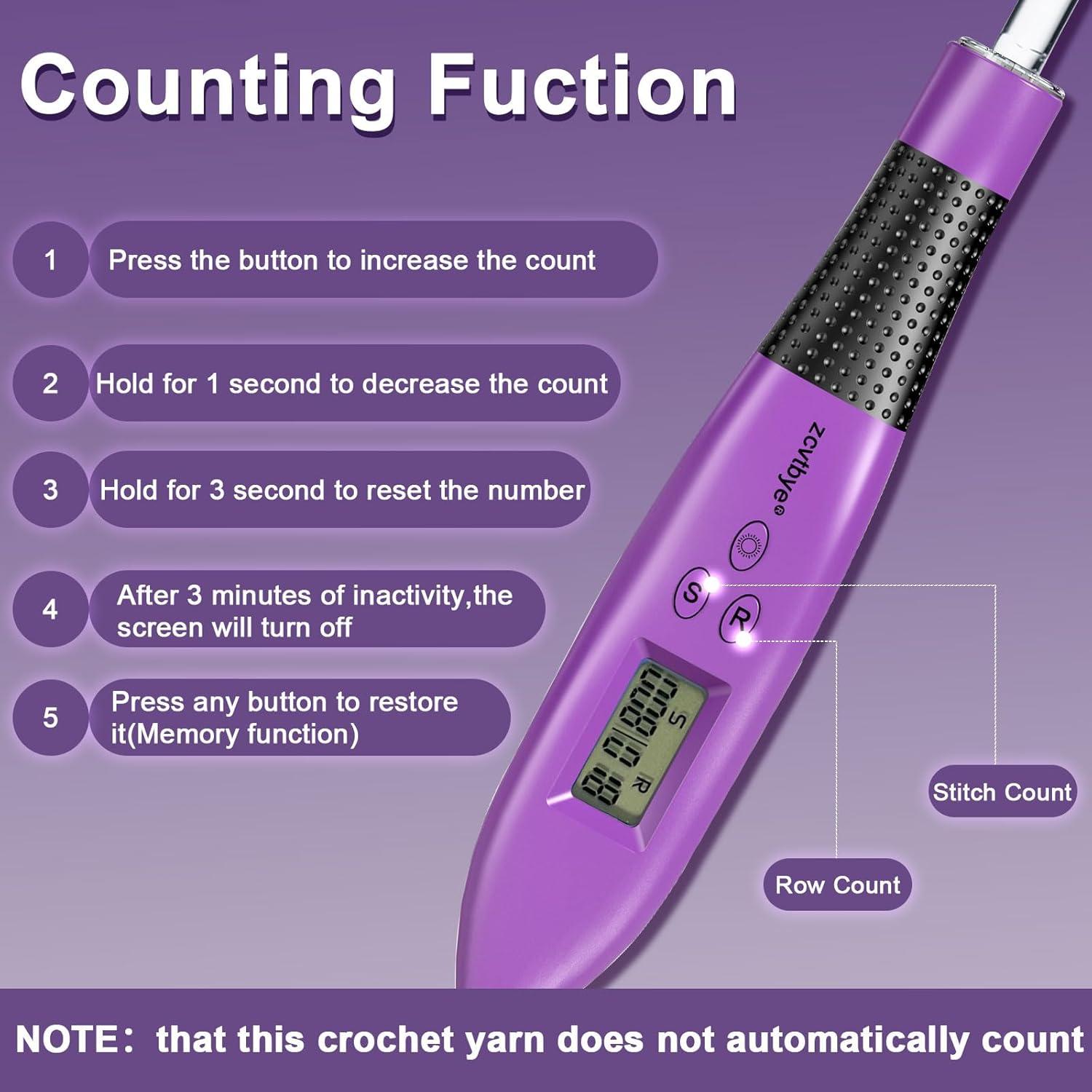 Juego de Ganchillos Iluminados Zcvtbye - 18 Tamaños Ergonomicos