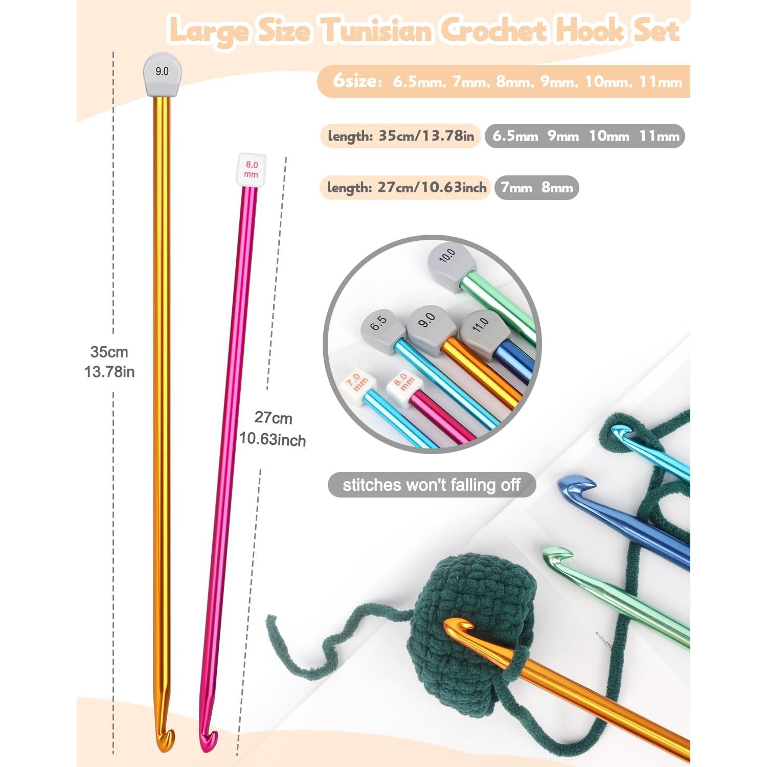 Juego de Ganchillos Tunecinos Katech 8 Piezas 6.5-11mm