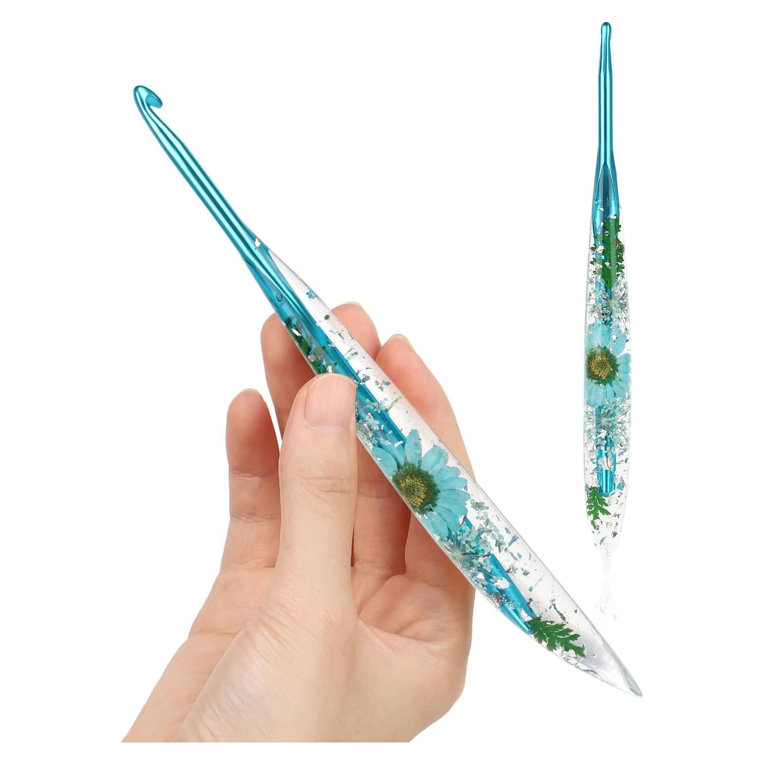 Ganchos de Crochet Ergonomicos Katech 5mm con Patrón Floral