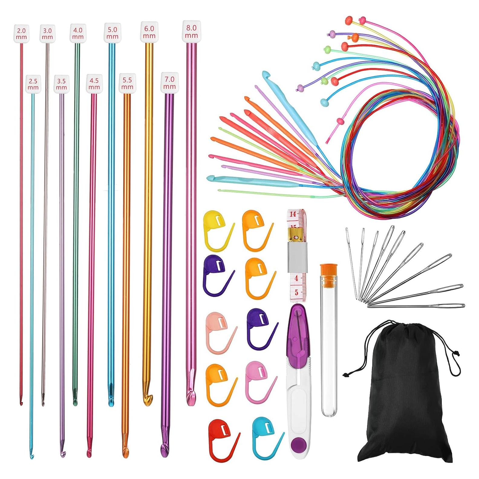 Juego de Ganchillos Tunecinos Waydress 2-8 mm con Accesorios