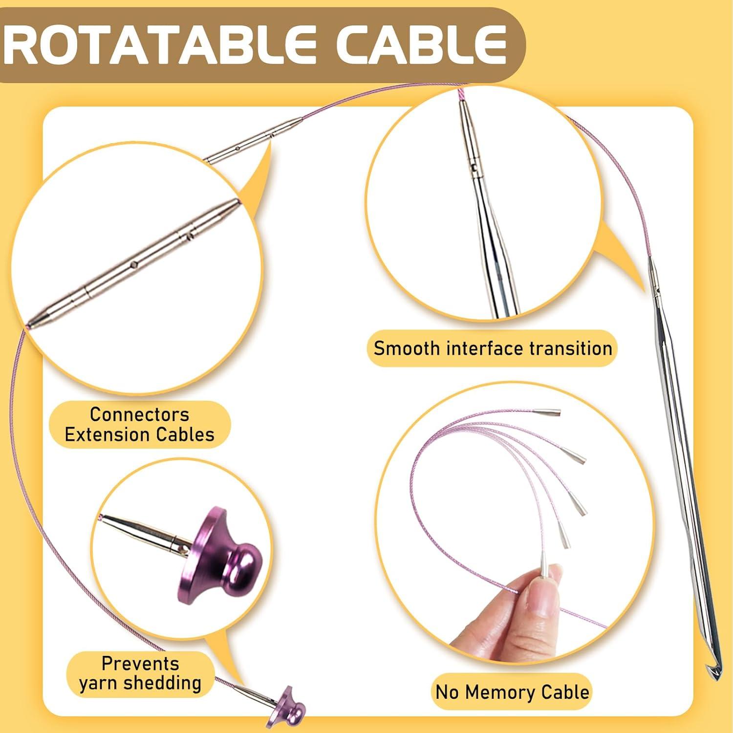 Juego de Agujas de Crochet Tunecino JYINRXI 36 Piezas 3-10mm