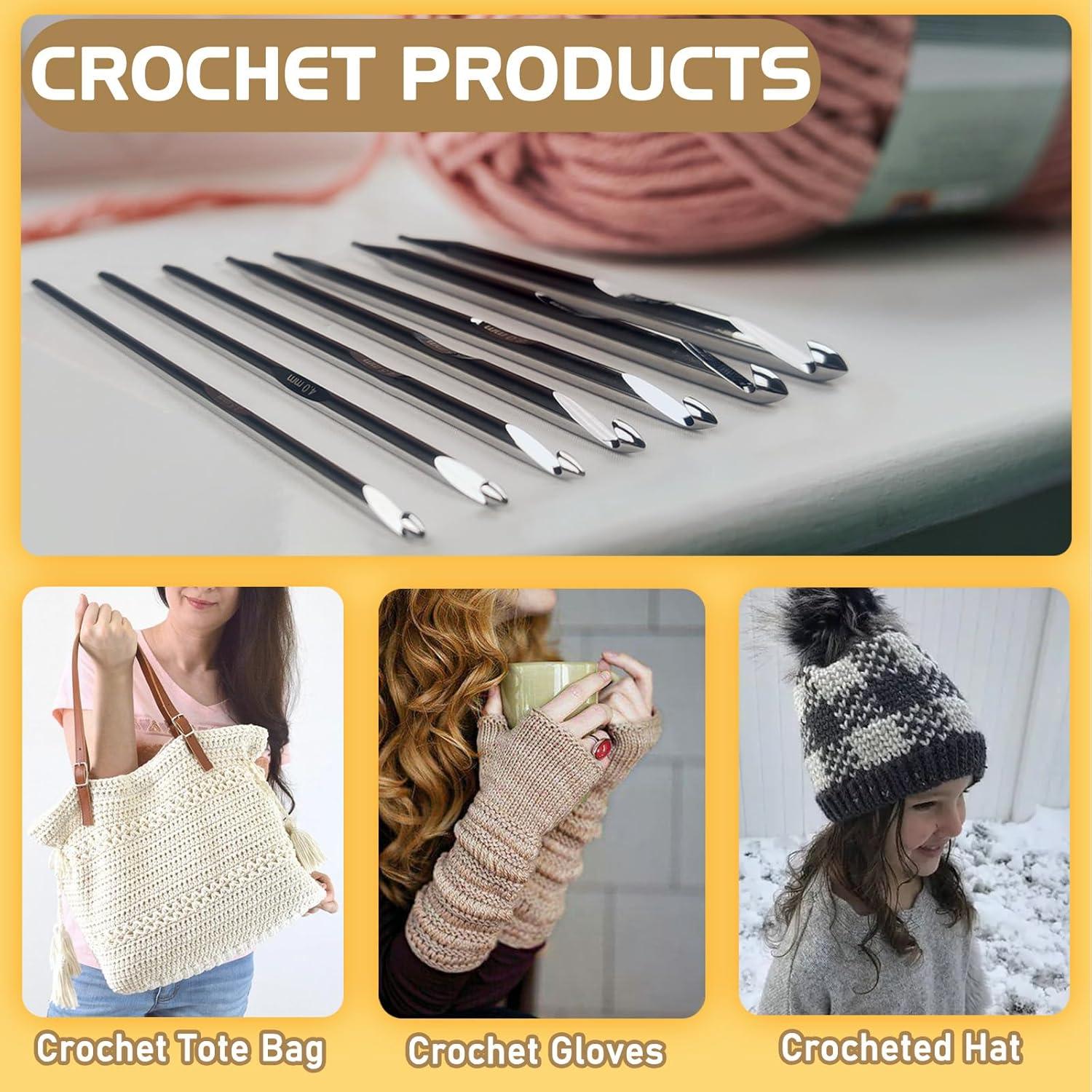 Juego de Agujas de Crochet Tunecino JYINRXI 36 Piezas 3-10mm