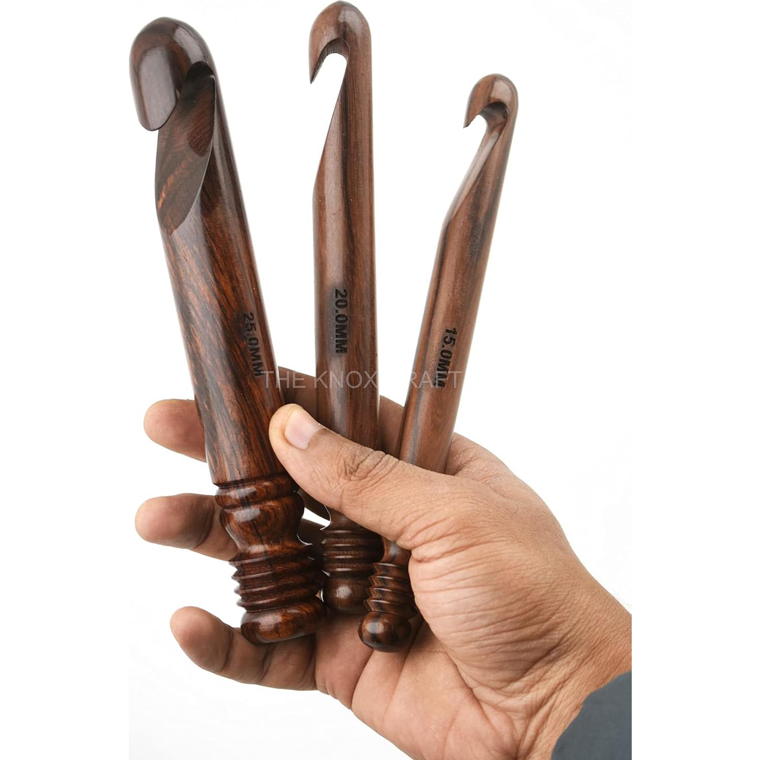 Juego de Ganchillos Ergonómicos THE KNOX CRAFT 3 Piezas 15-25MM