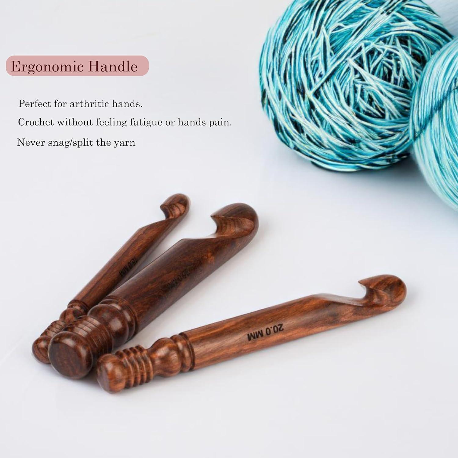 Juego de Ganchillos Ergonómicos THE KNOX CRAFT 3 Piezas 15-25MM