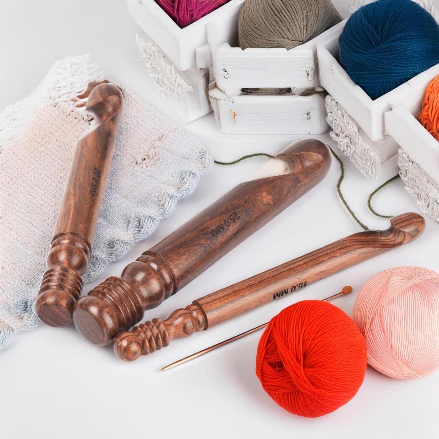 Juego de Ganchillos Ergonómicos THE KNOX CRAFT 3 Piezas 15-25MM